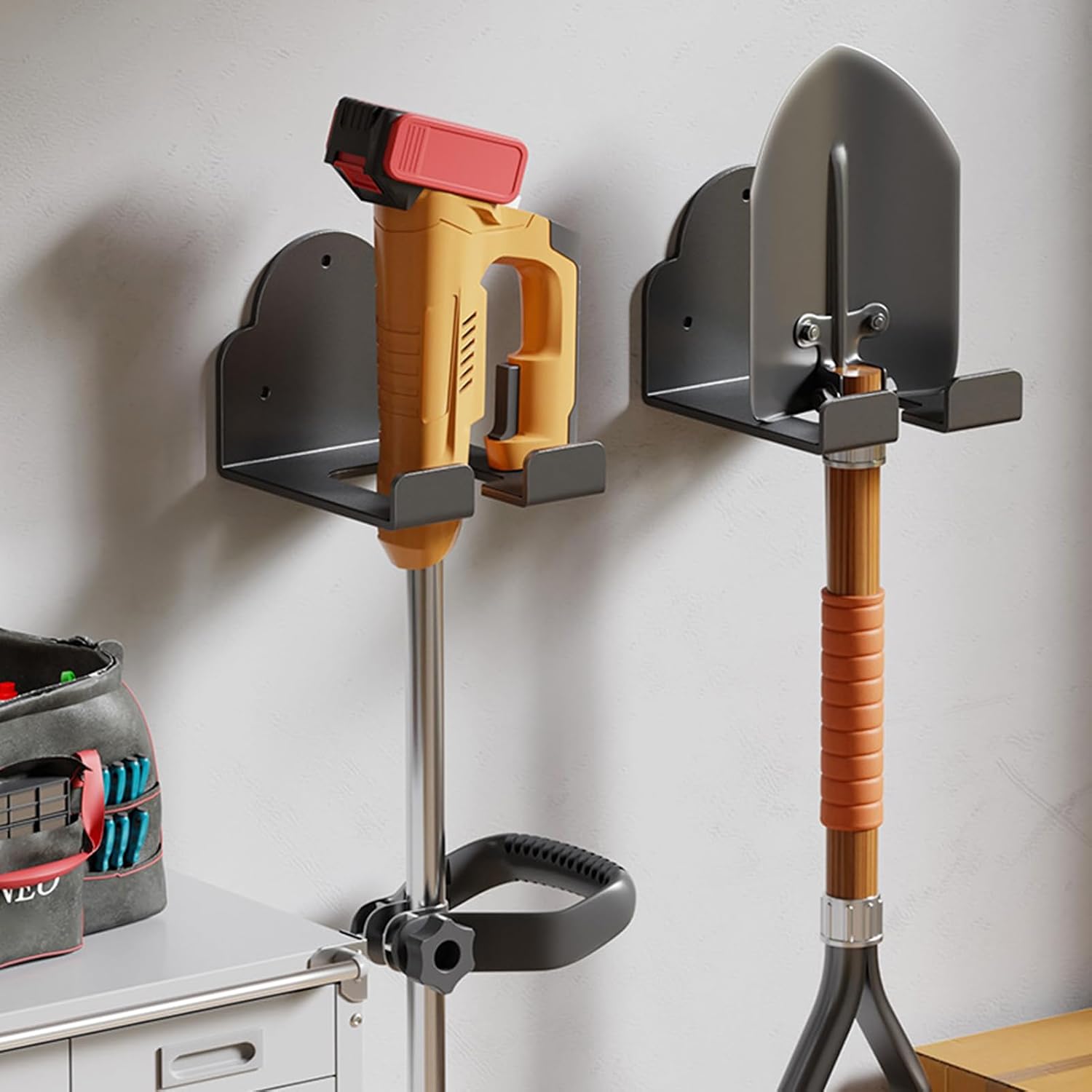  Porte Outils Pour Mur De Garage,Organisateur Murale De Garage - Support Murale Étagère Pour Extérieur Cour Cuisine Atelier Appartement
