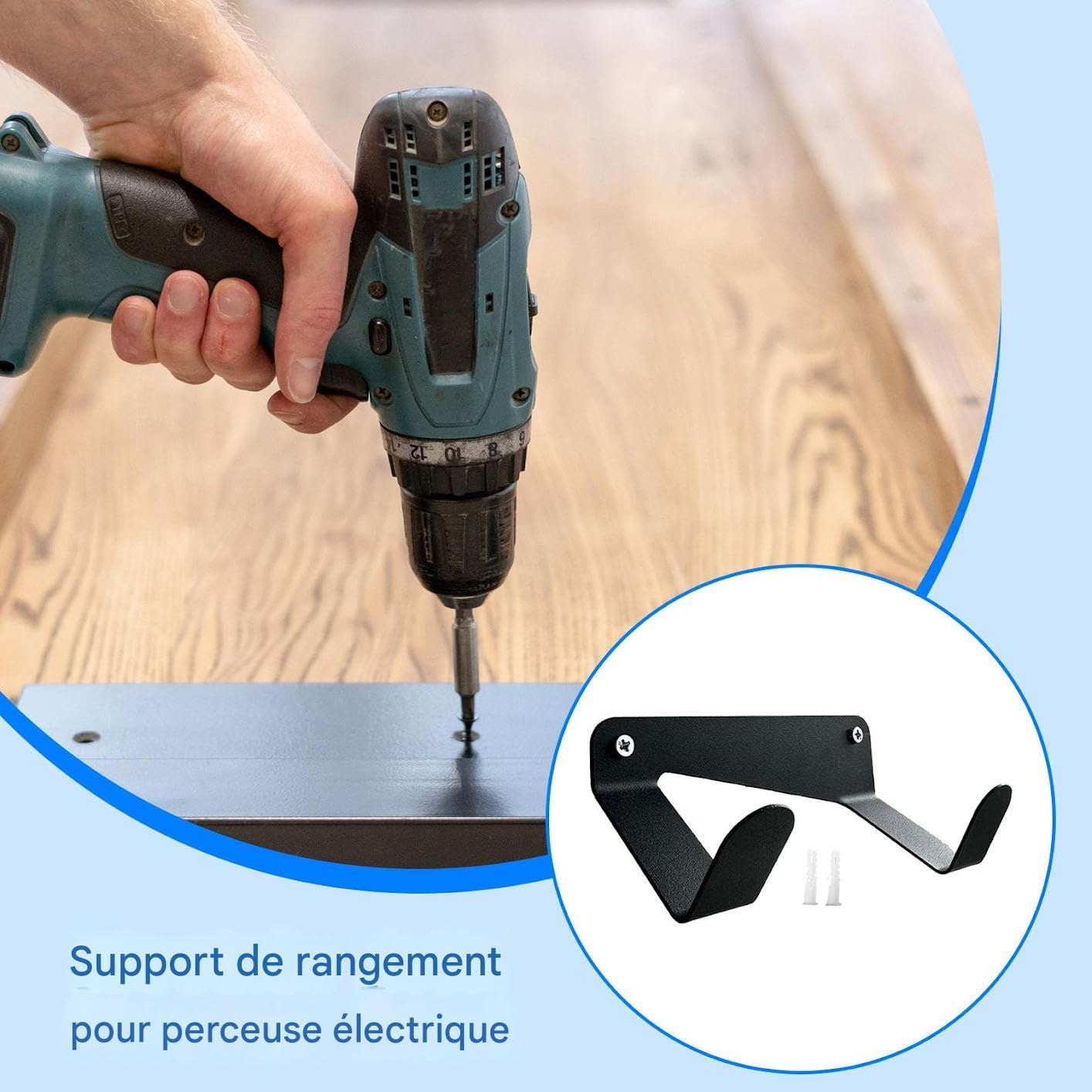  Range-Perçeuse Porte-Outil,Porte-Perceuse Murale - Étagère Utilitaire Robuste Rangement Pour Garage Atelier Camion Service