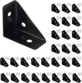  Lot 24 Supports D'étagère Triangulaires Robustes En Acier Laminé à Froid Pour Fixation Meubles Et De Bureaux(Black)