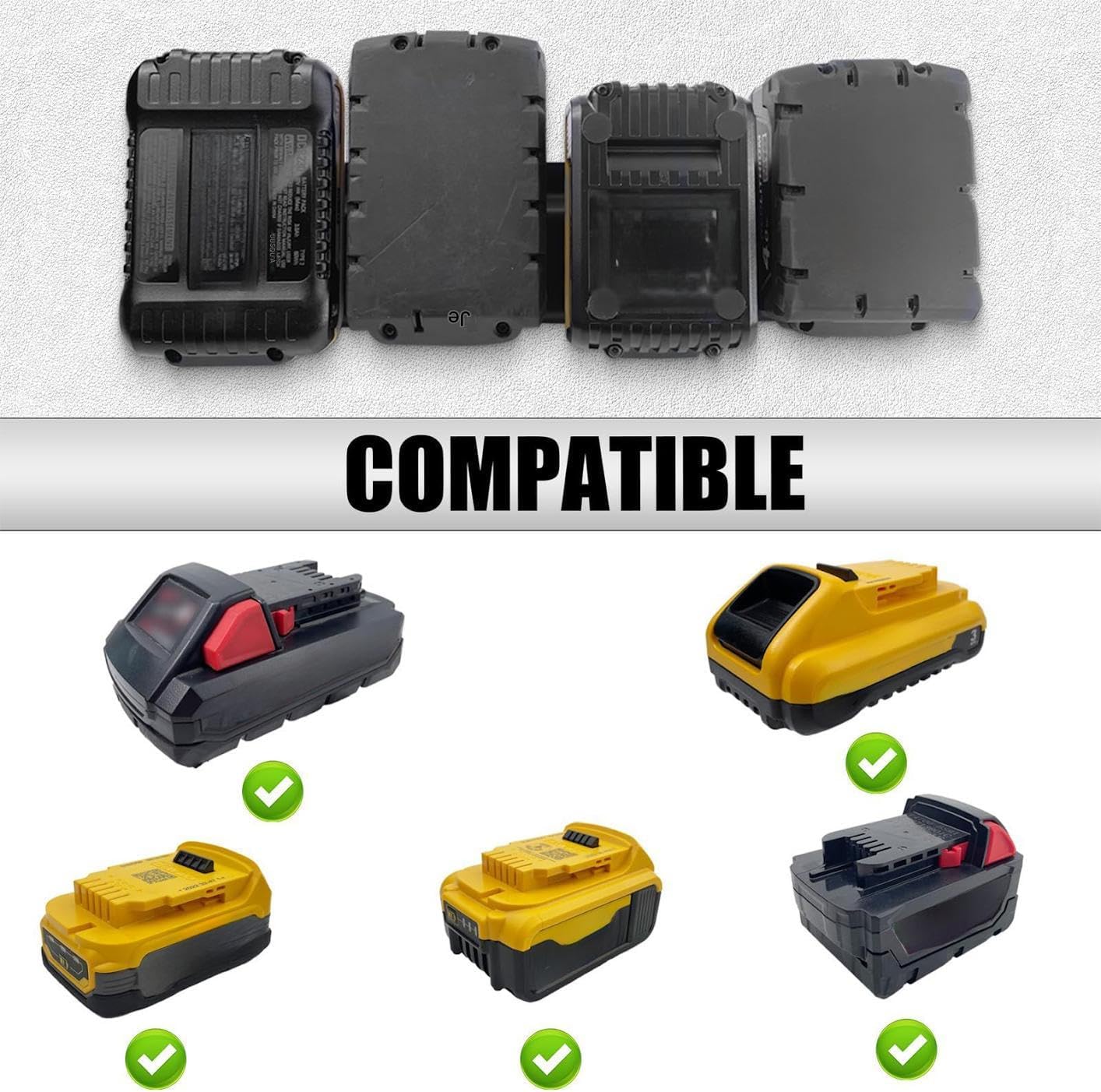  Organisateur De Piles Avec Support Murale,Support Robuste En Acier Solide 4 Emplacements | Porte-Batterie Métallique Robuste 18V - Pour Salon, Chambre, Salle D'Étude, Garage Et Bureau À Domicile