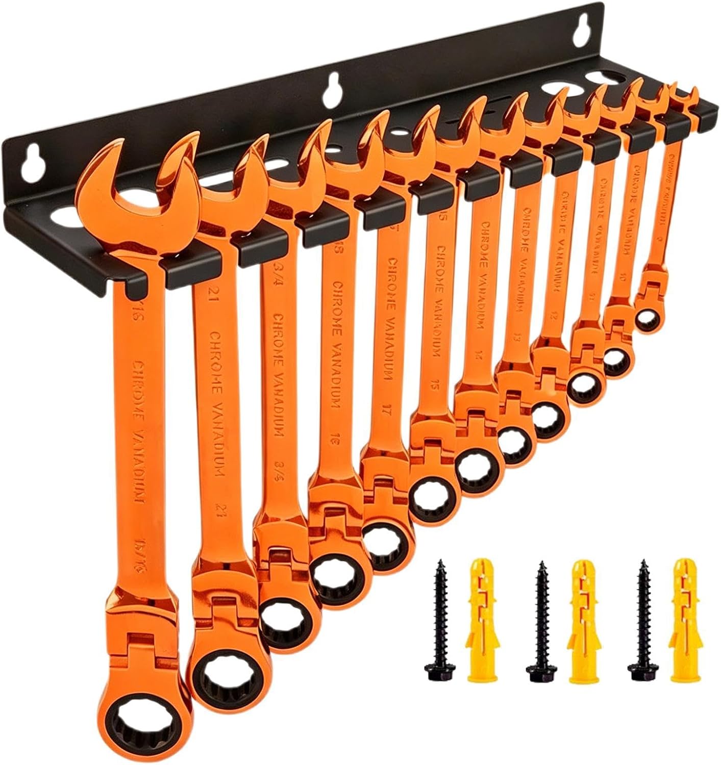  Générique Organisateur De Clés À Douille,Stockage D'Outils Grande Capacité,Organisateur Pour Clés Mixtes | Pour Tournevis Hexagonaux Cliquet Cutter Ciseaux Maison Garage Atelier Espace Travail Coin