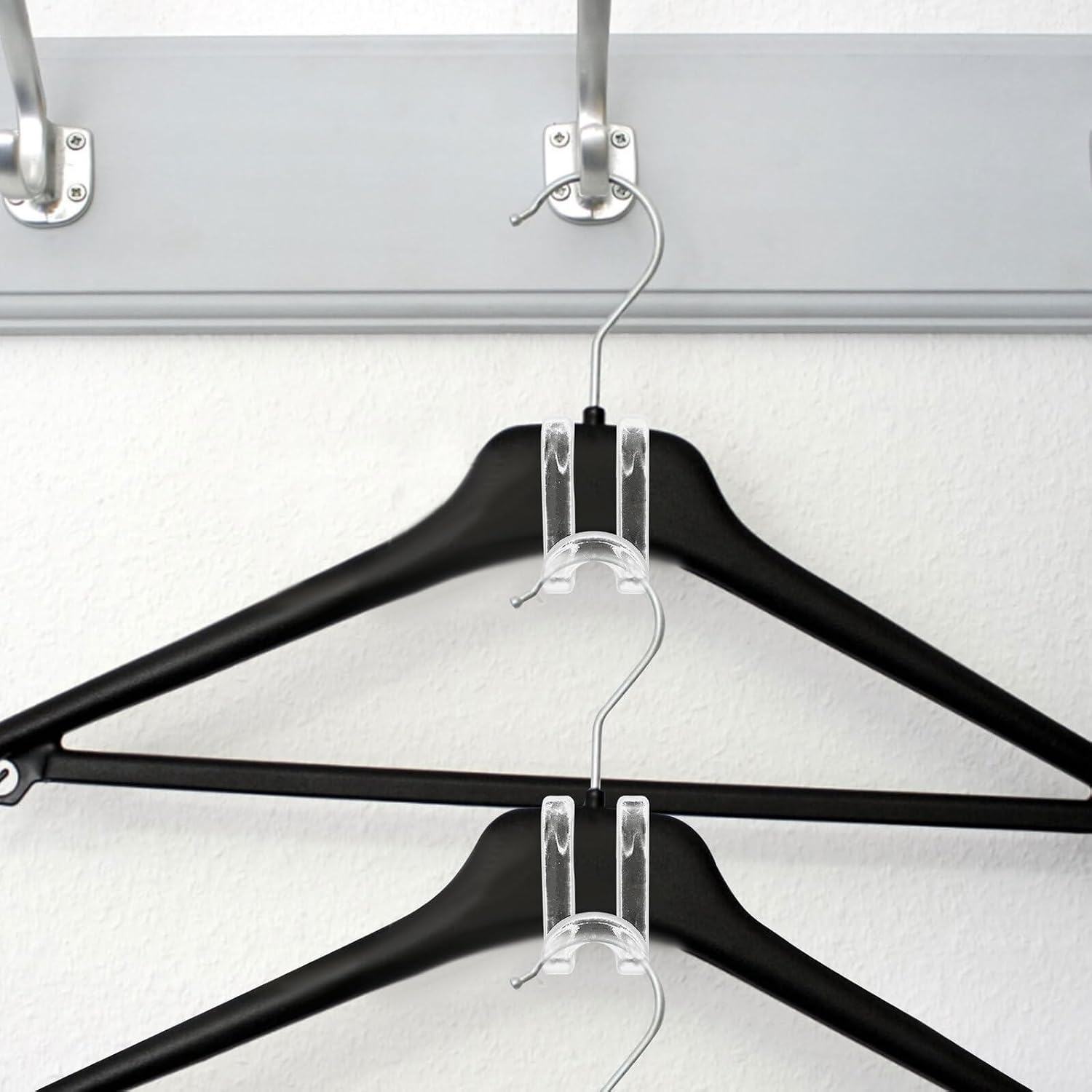  Ciieeo Lot De 30 Crochets De Connexion Transparents Pour Cintres, Connecteurs Empilables En Plastique Gain De Place, Organisateur De Placard Polyvalent Pour Rangement Des Vêtements