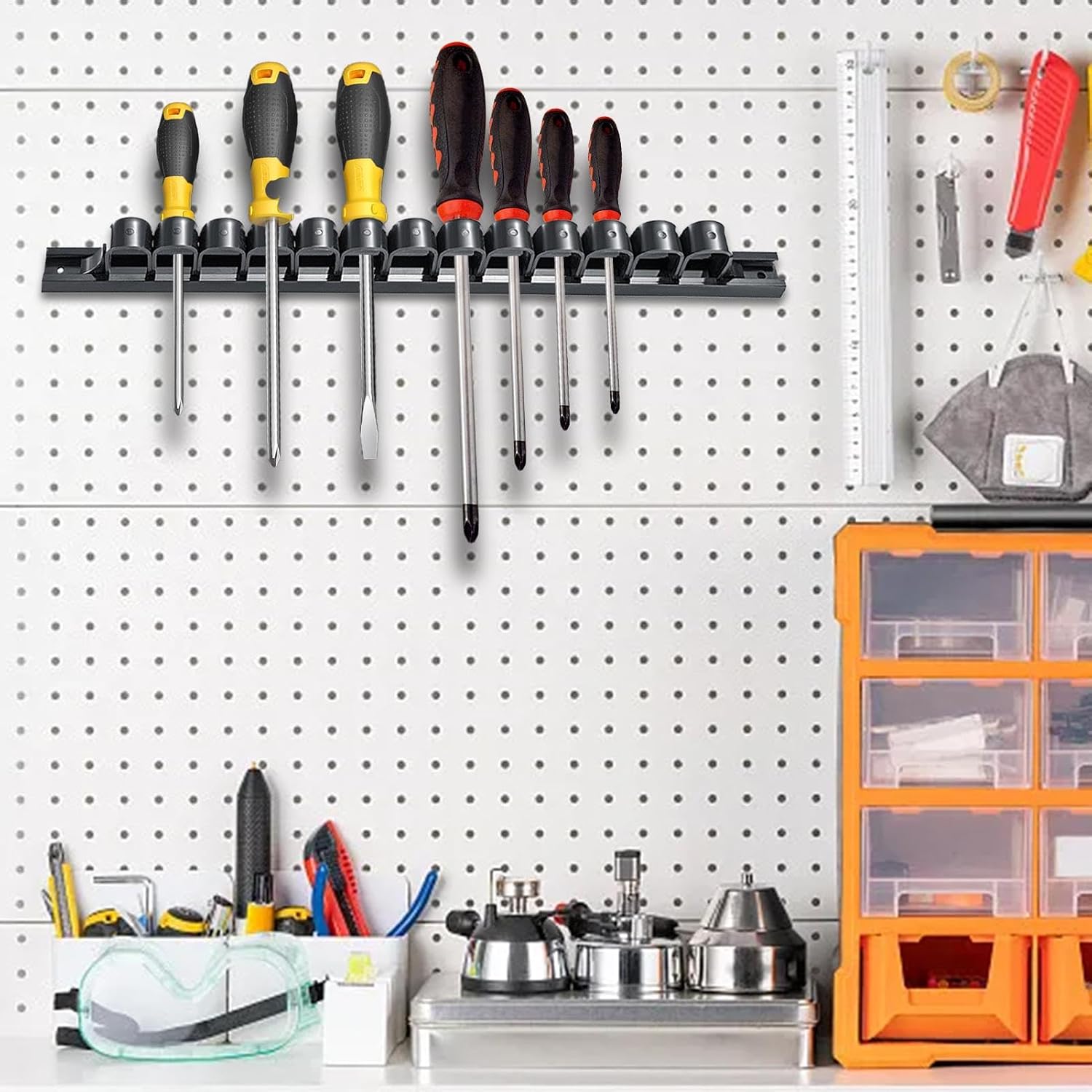  Wall Tool Organizer, Ergonomic Tool Storage, Space Saving Tool Rack, Hand Tool Storage Solutions, Workshop Tool Organizer, Garage Tool Wall Rack, Tool Storage System, Screwdriver Organizer Rack