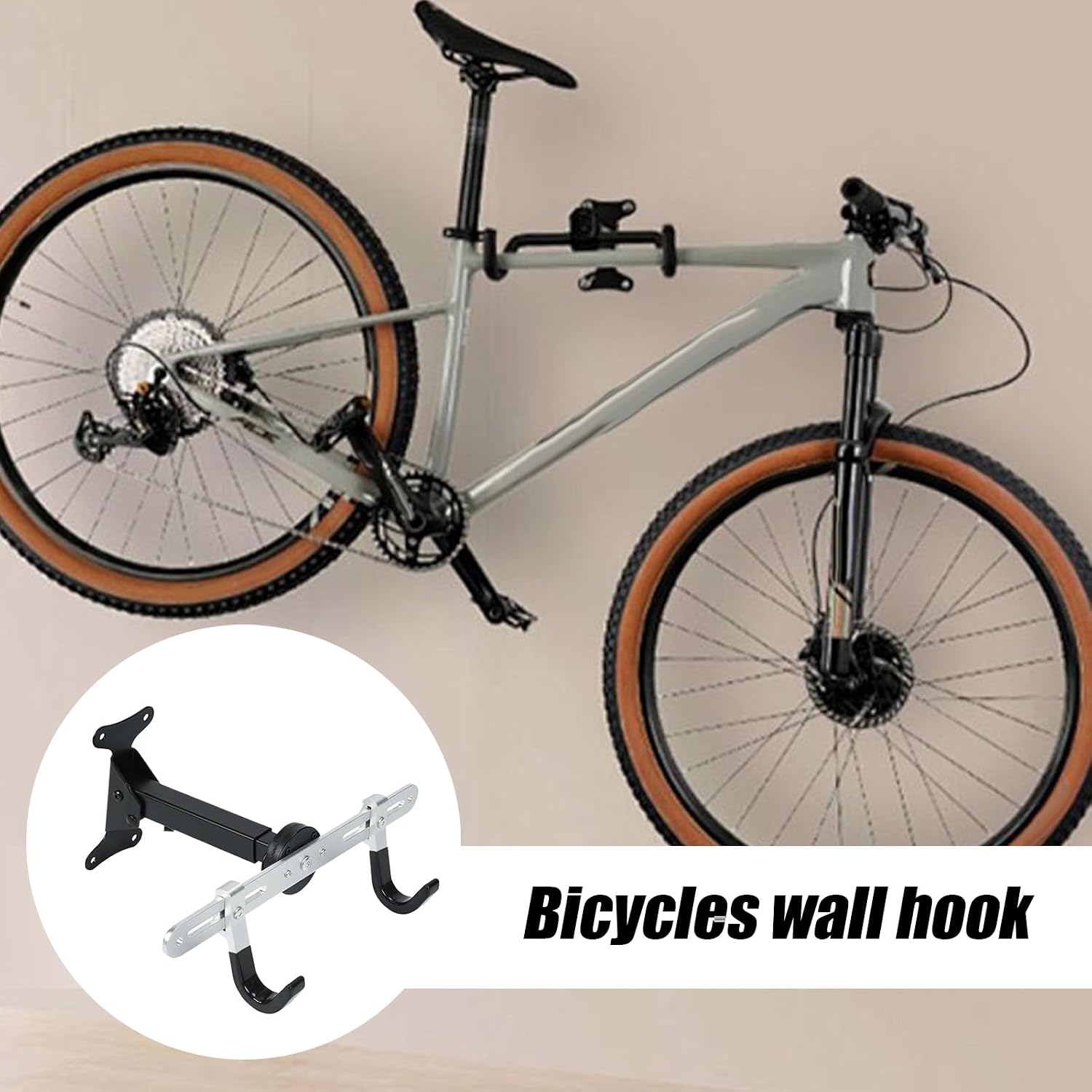  Générique Wall Bike Hook, Adjustable Indoor Storage Rack, 15.35 X 7.09inch, Space-Saving Bicycle Hanger Organizer, Ideal For Workshop, Home Display, Garage, Bike Organization, Vertical Mount