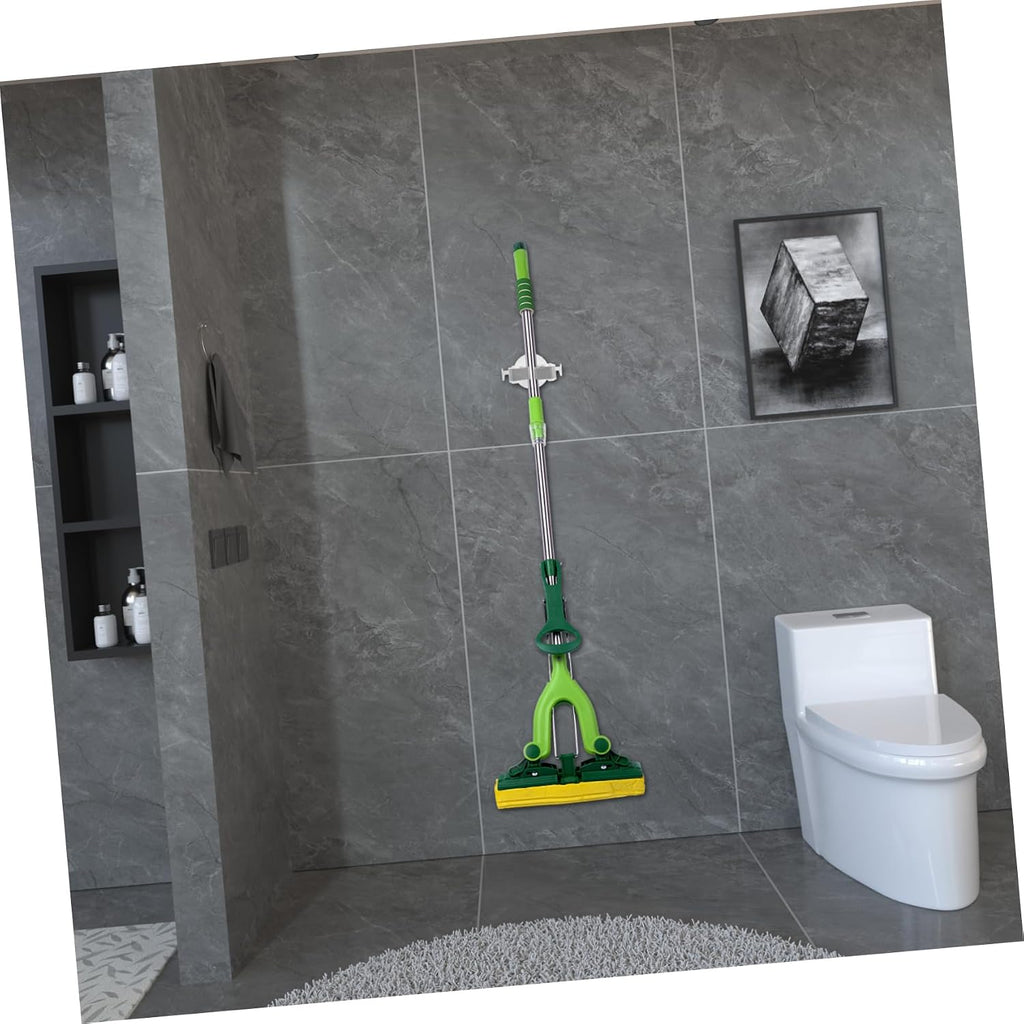  Ciieeo Lot De 2 Crochets Porte-balai En Plastique Blanc Autocollants, Étanches, Organisateurs Pratiques Pour Salle De Bain Cuisine, Support Mural Sans Perçage