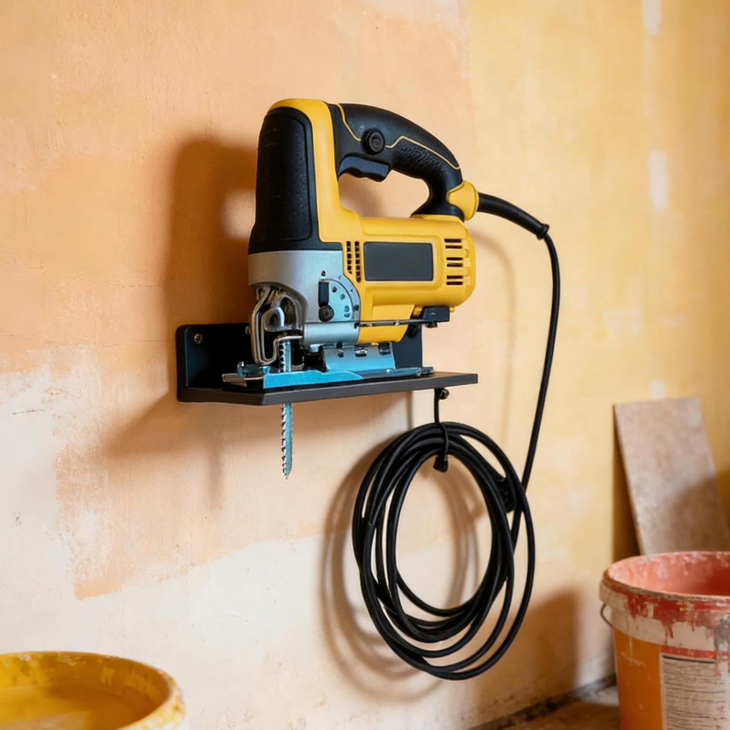  Générique Support Mural De Scie Sauteuse - Support De Rangement En Métal Pour Outils Électriques,Rangement Pour Scie Sauteuse - Pour Atelier Garage Cave Maison Ferme Appartement