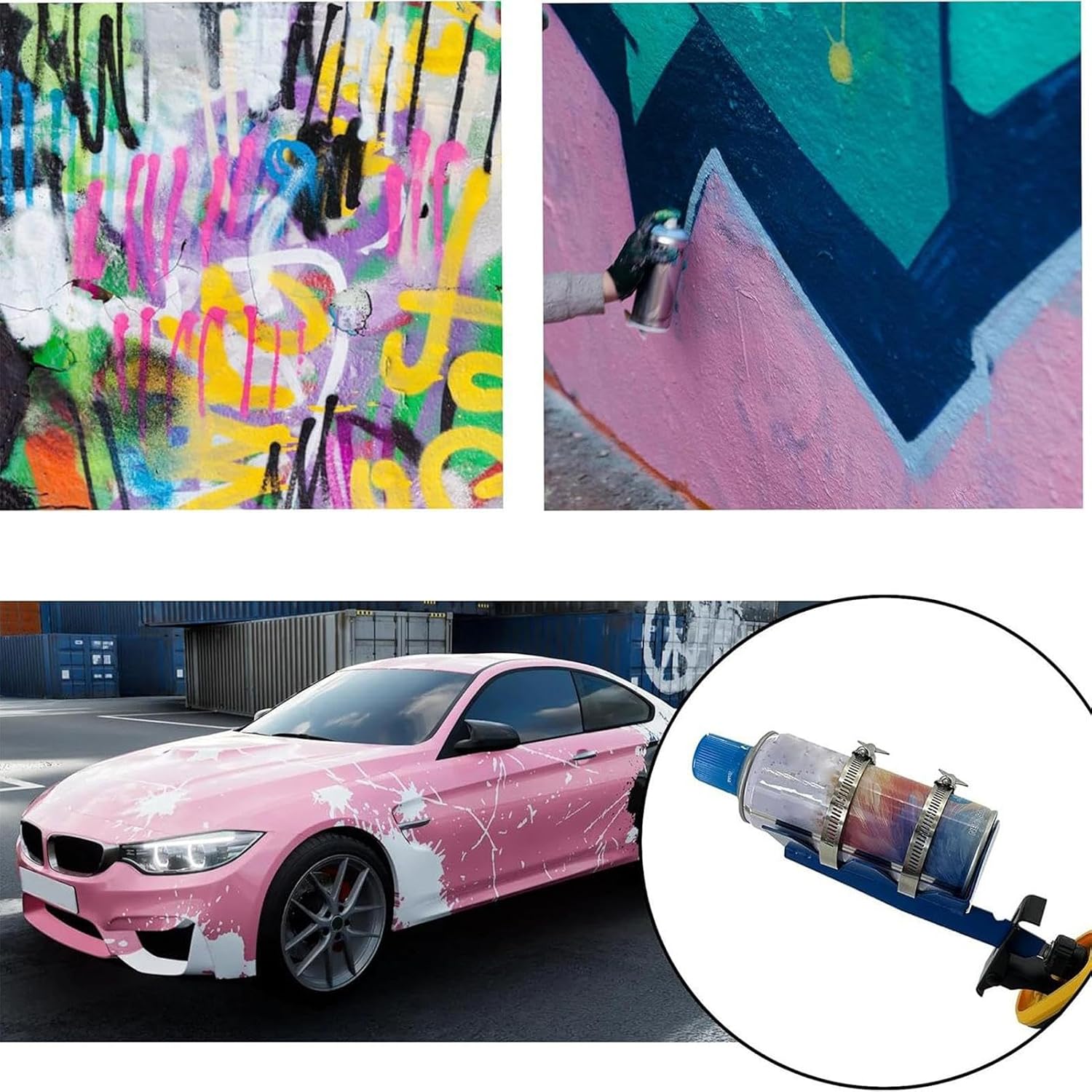  Secoueur De Peinture Spray - Avec Courroies Double Fixées Acier Inoxydable Fournitures De Jardin,Accessoire Secoueur Pots Peinture | Pour Cocktails Sauces Intérieur Garage Maison Appartement