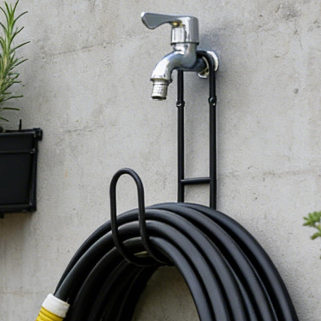 GENERIC Support De Tuyau D'arrosage | Fixation Murale En Métal Robuste – Support De Tuyau D'arrosage De Stockage Extérieur | Pour L'organisation Des Rallonges De Tuyau, Corde, Piscine, Garage, Arrière-cour