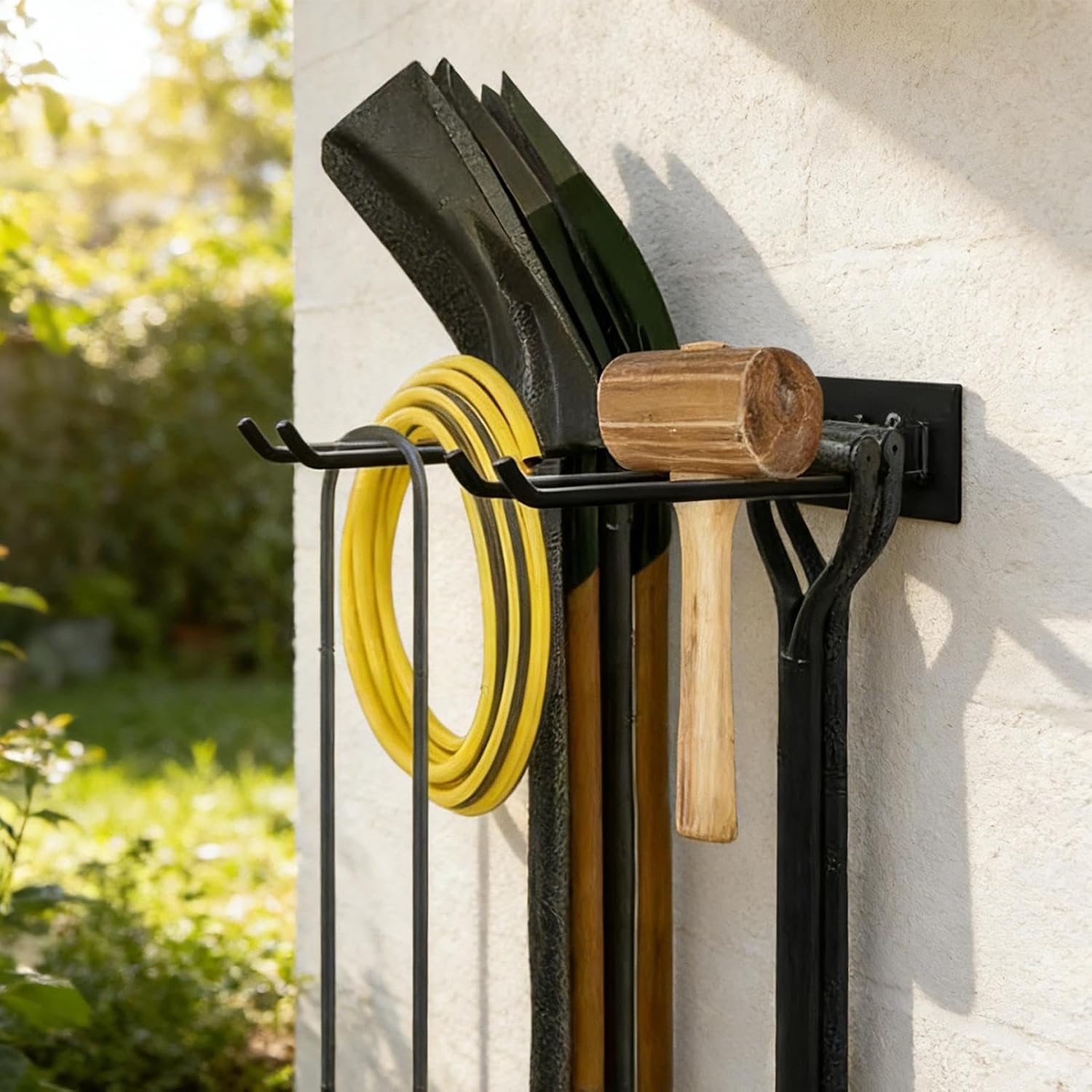  Support Mural Pour Outils - Étagère De Rangement Stable - Capacité : 110 Kg - Pour Pelle, échelle, Râteau, Balais, Garage, Cour, Jardin Et