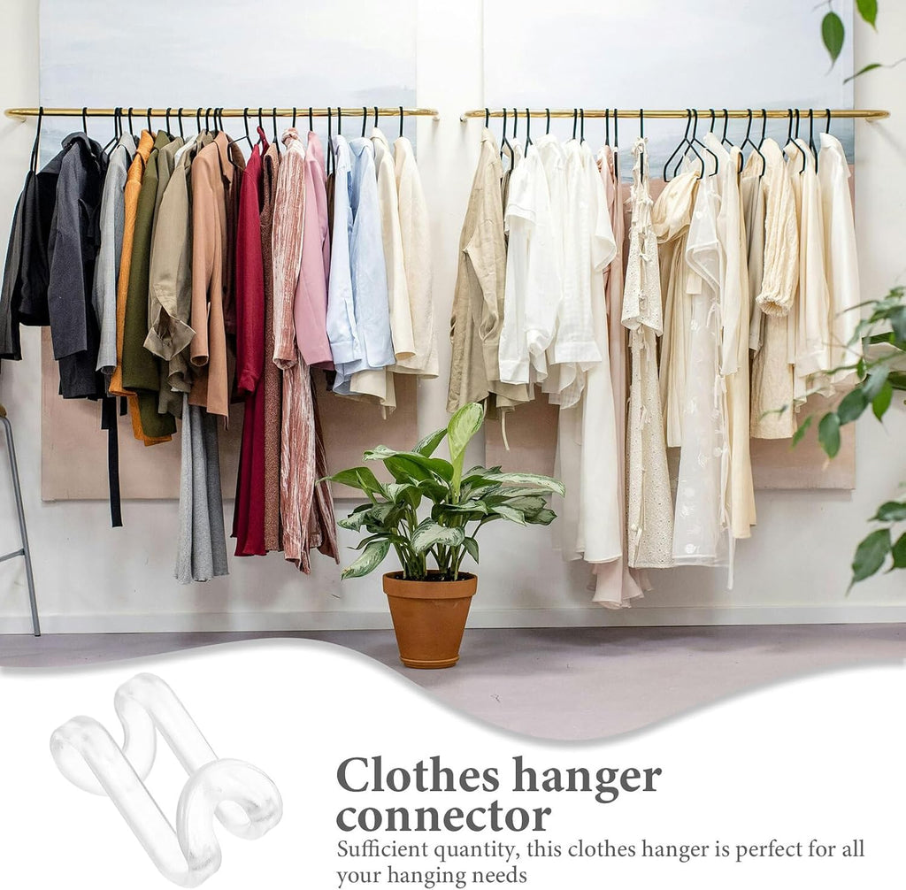  Ciieeo Lot De 30 Crochets De Connexion Transparents Pour Cintres, Connecteurs Empilables En Plastique Gain De Place, Organisateur De Placard Polyvalent Pour Rangement Des Vêtements