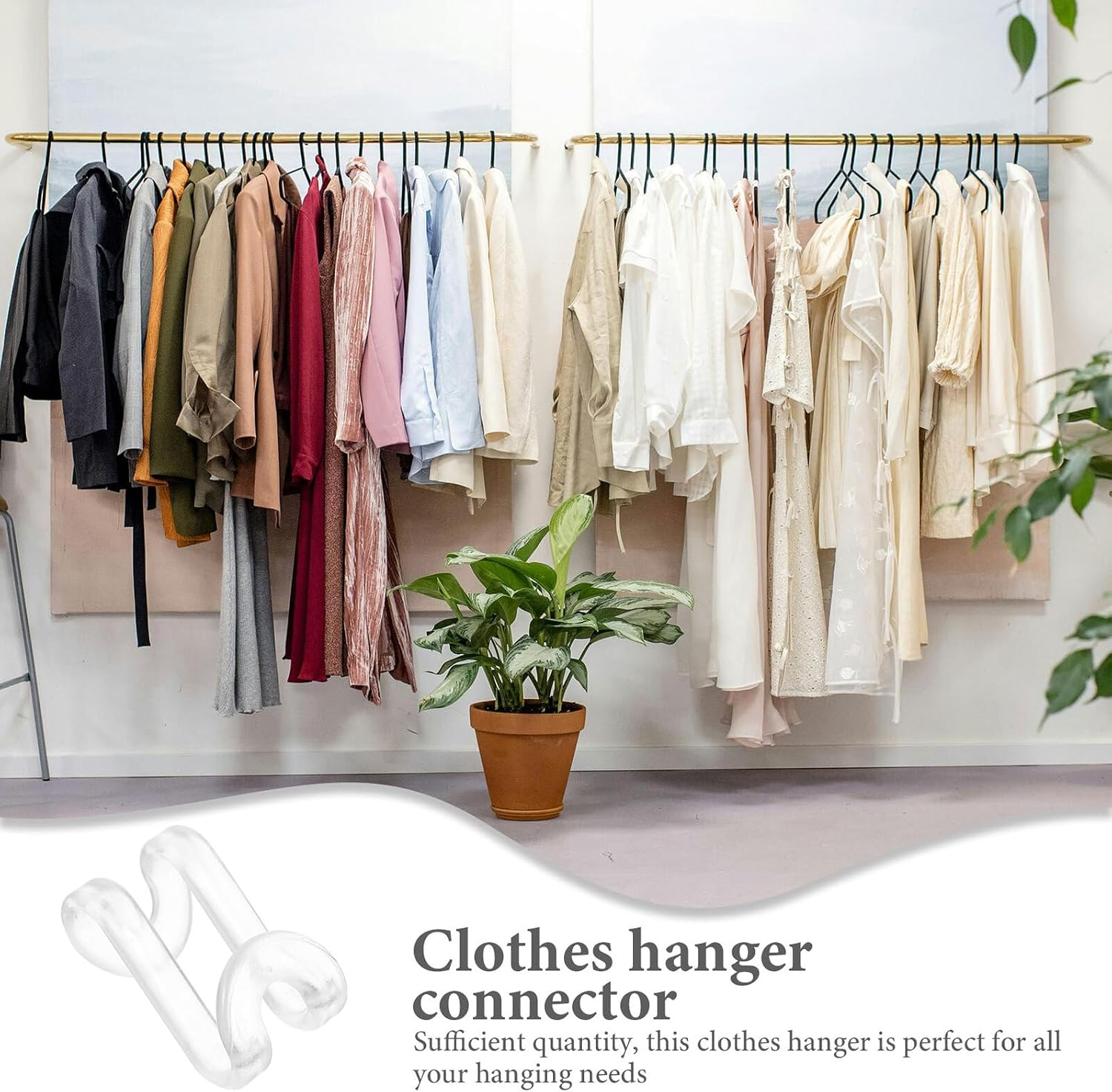  Ciieeo Lot De 30 Crochets De Connexion Transparents Pour Cintres, Connecteurs Empilables En Plastique Gain De Place, Organisateur De Placard Polyvalent Pour Rangement Des Vêtements