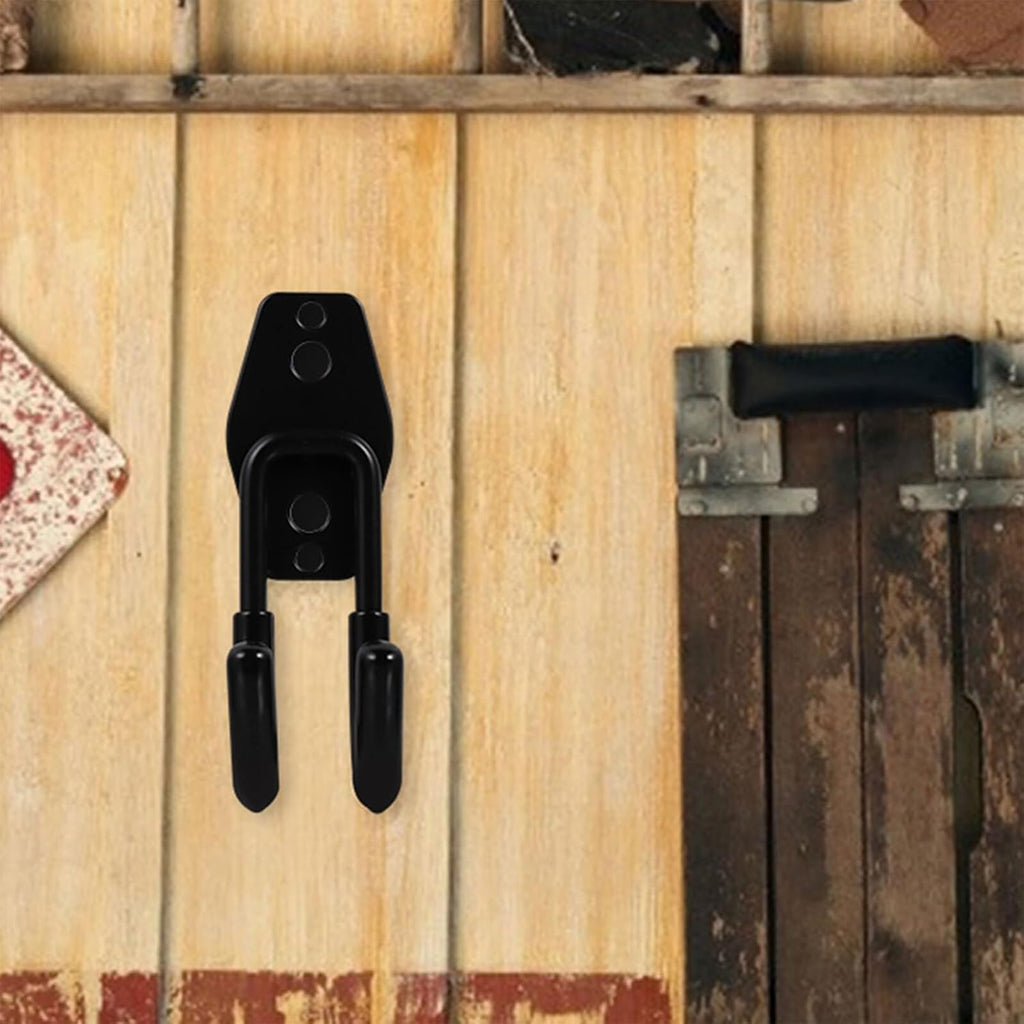  VALICLUD Lot De 4 Crochets Muraux Robustes En Acier Inoxydable Noir Avec Vis Support De Tuyau D'Arrosage Antidérapant Pour Jardin Garage Et Abri De Jardin Rangement Extérieur Solide