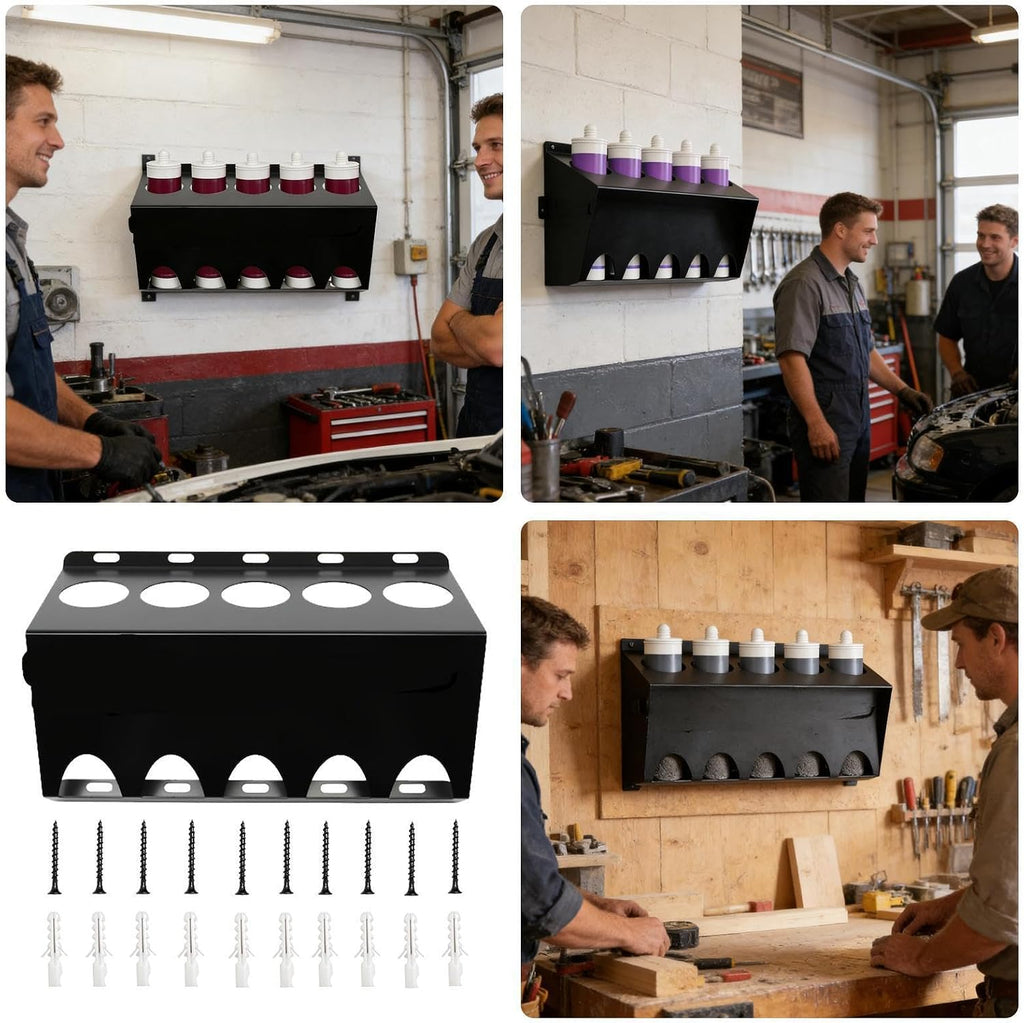 GENERIC Support Mural Pour Tube De Calfeutrage | 5 Fentes De Rangement Pour Scellant, Organiseur De Mastic à Craie – Pour Plombiers, électriciens, Bricoleurs, Charpentiers, Maison, Garage, Chantier, Magasin