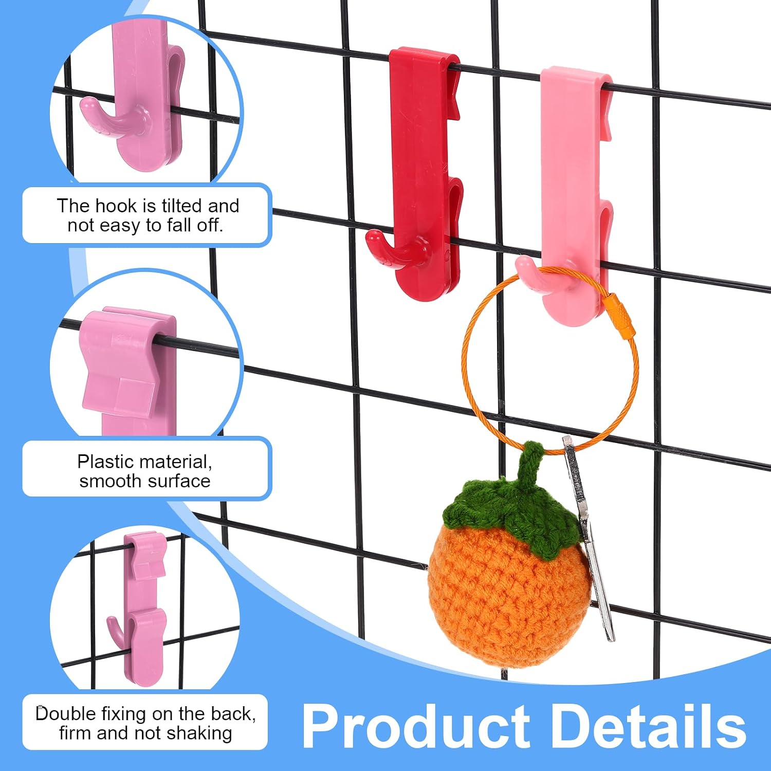  Sourcing Map Lot De 10 Crochets Muraux En Plastique Pour Panneau Mural De 7,1 Cm, Crochets Utilitaires Pour Garage, Magasin, Entrepôt, Magasin, Maison, à Suspendre, Rouge Rose