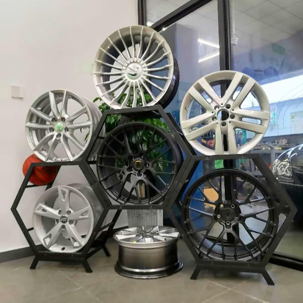  Générique Présentoir Empilable Pour Jantes De Pneus En Acier – Support Multi-pneus Pour Garage Et Atelier, Solution De Rangement Pour Moyeux De Roue De Voiture (Style 1-B)