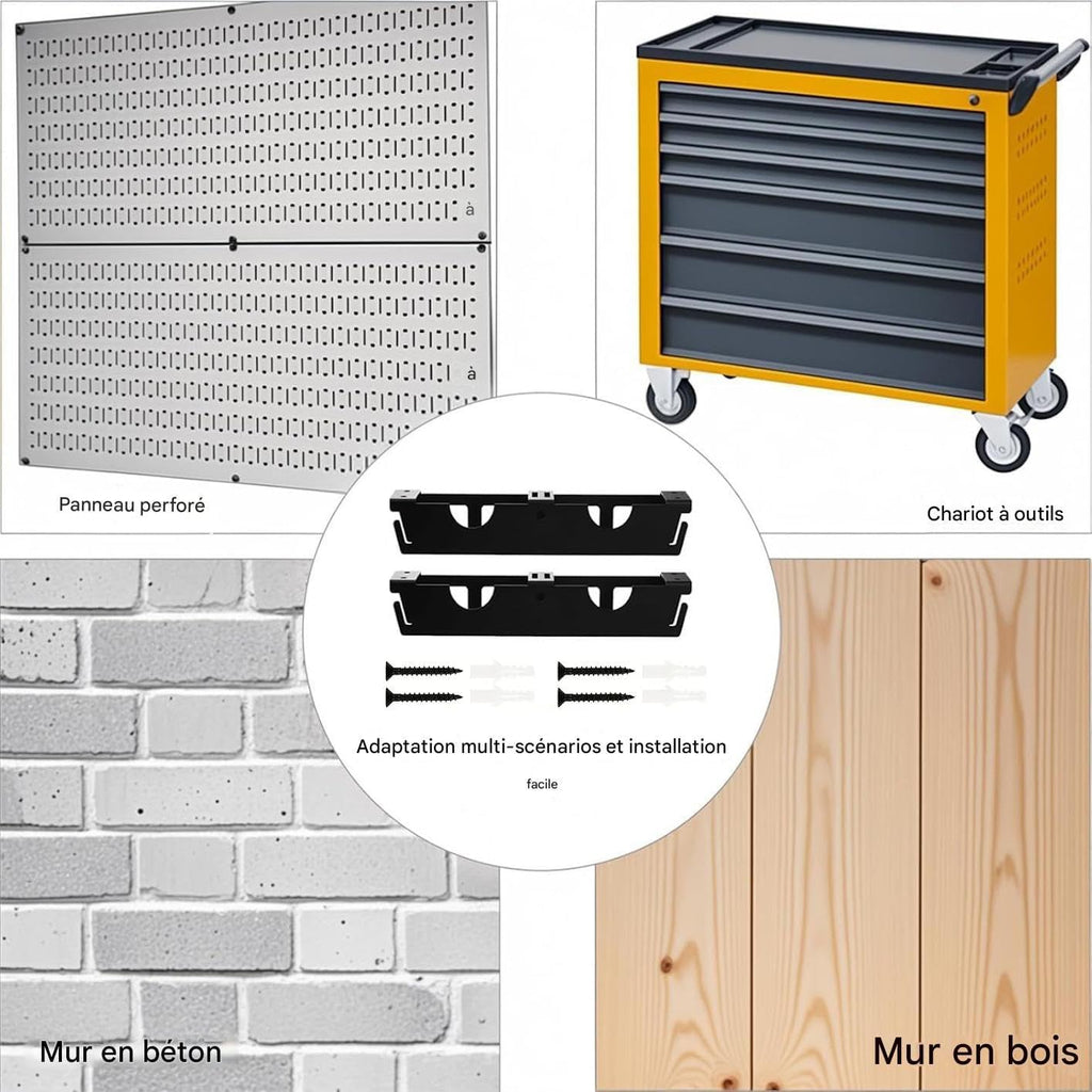  Porte-Meuleuse D'Angle,Support Pour Mur De Meuleuse D'Angle | 2 Pièces Organisateur à 2 Fentes Pour Tournevis Et Outils Électriques Pour Atelier, Établi, Panneau Perforé Et
