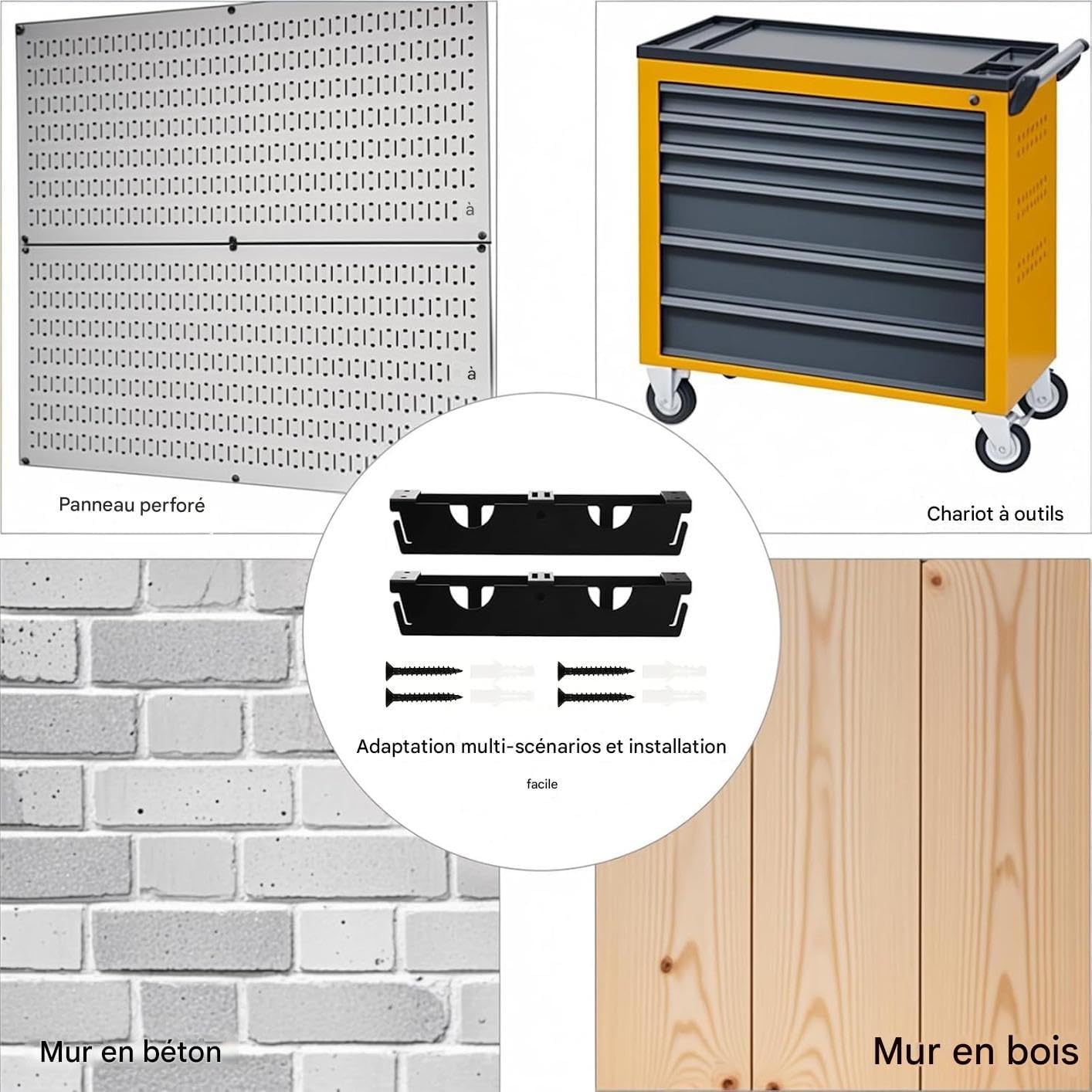 Porte-Meuleuse D'Angle,Support Pour Mur De Meuleuse D'Angle | 2 Pièces Organisateur à 2 Fentes Pour Tournevis Et Outils Électriques Pour Atelier, Établi, Panneau Perforé Et