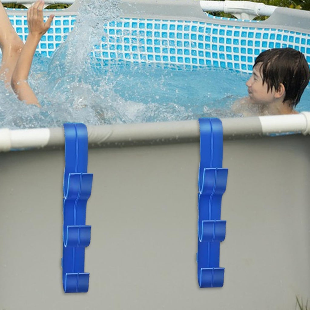 GENERIC Crochets Pour équipement De Piscine, Support De Rangement Réglable à 3 Crochets | Support De Filet Pour Feuilles De Piscine, Râteaux à Feuilles, épuisettes, Brosses, écumoire, Tuyau D'aspiration