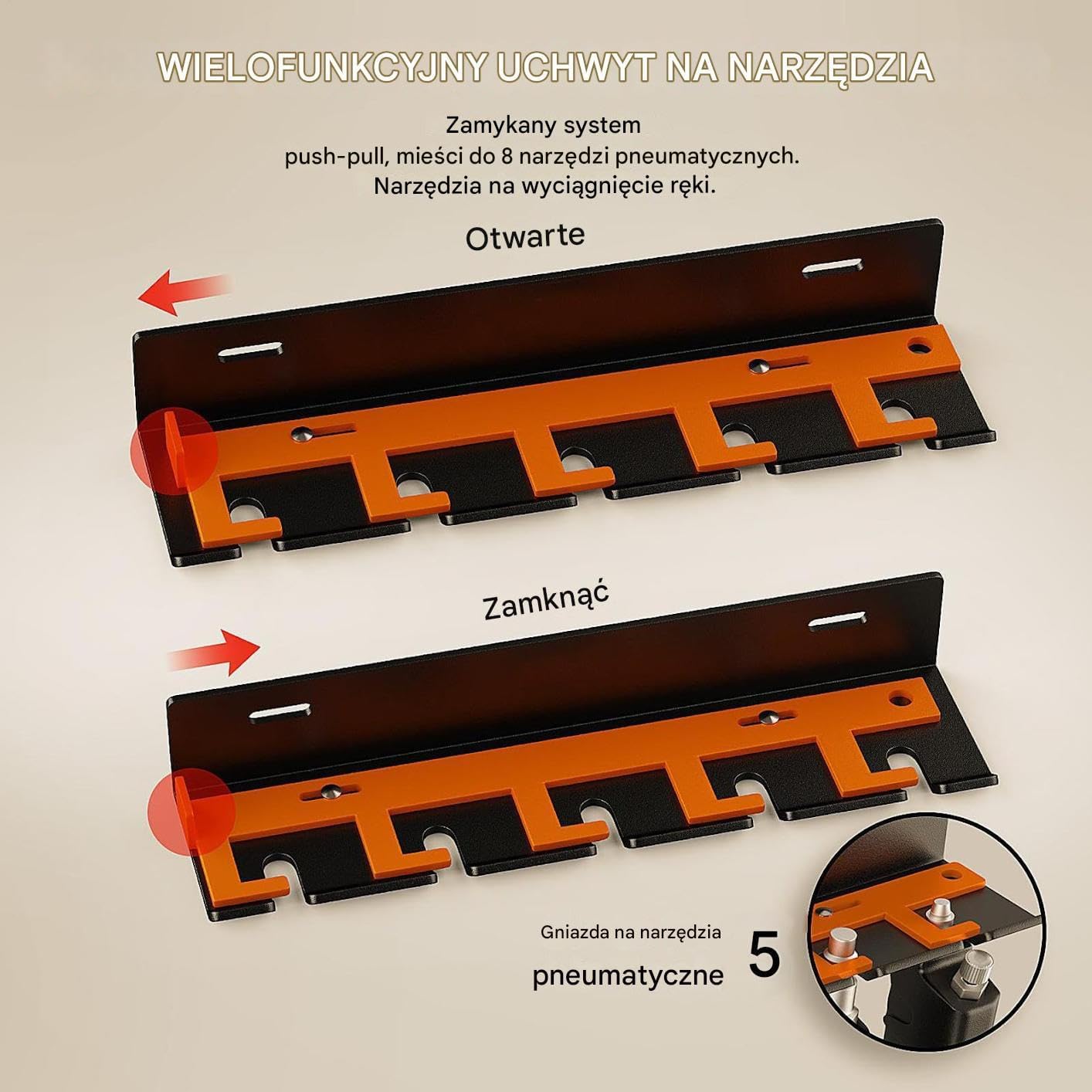 GENERIC Organisateur D'outils Pneumatiques,Station De Perceuse Murale À 5 Sockets Pour Perceuse Et Ponceuse,Porte-Outils Pneumatiques | Pour Perceuse Tournevis Outils Électriques Pour Atelier De Jardin