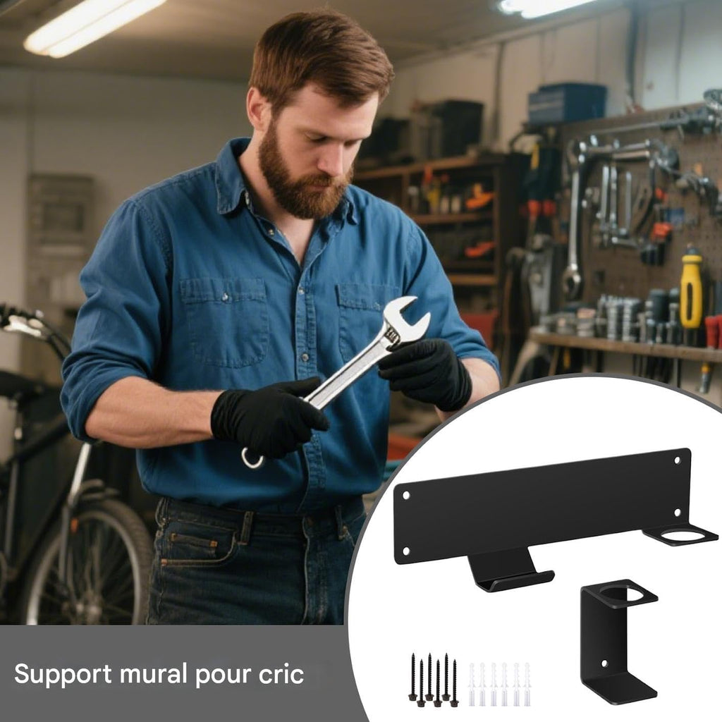  Générique Support Mural Pour Chèvres Mécaniques, Organisateur De Rack Pour Cric De Sol Et Support Monté Au Mur, Accessoire Remorque Pour Garage Atelier Ferme Abri