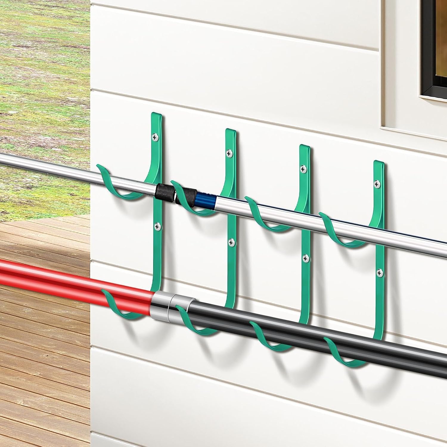  Générique Support Perche Piscine | Robuste En D'Aluminium - Crochet De Clôture Pour Tuyau De Piscine,Pour Mur, Rambarde, Épuisettes, Brosses, Outils, Accessoires, Perches Télescopiques, Tuyaux