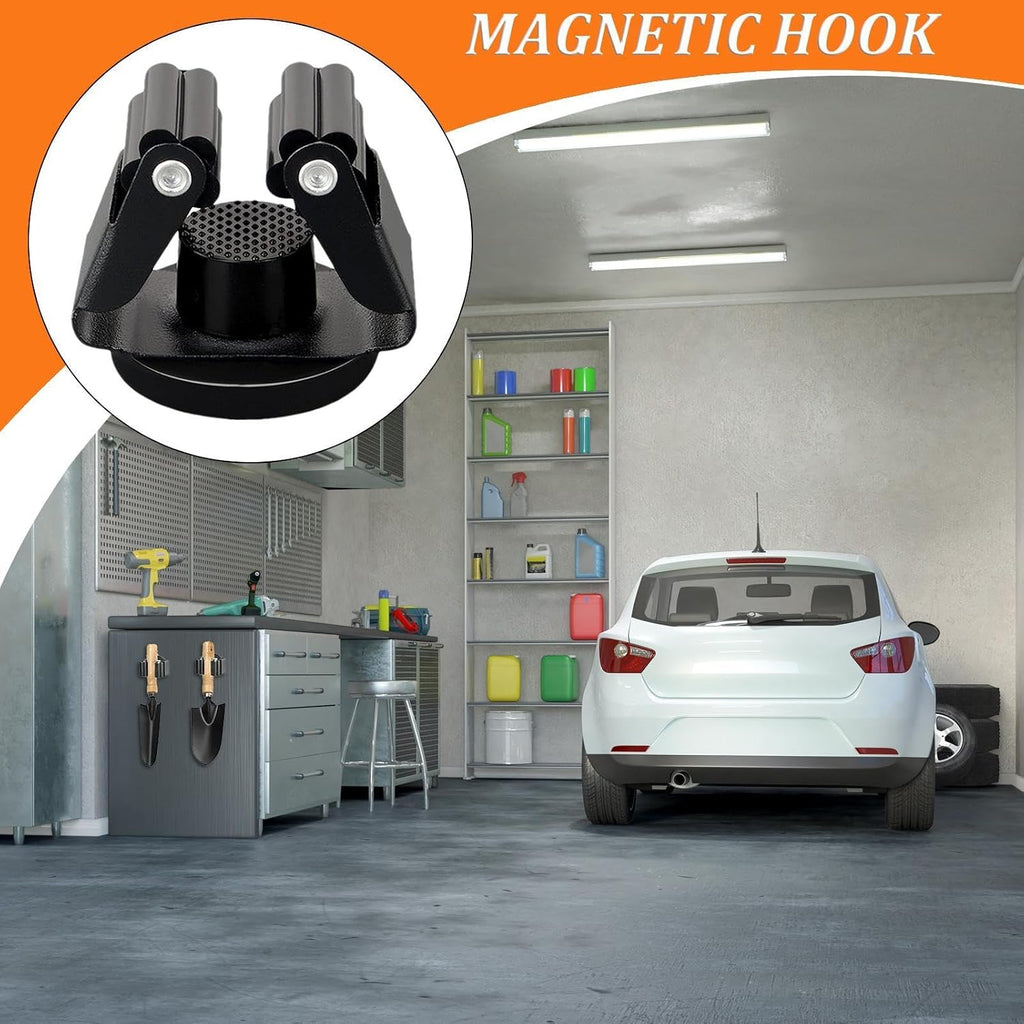  Support Magnétique Pour Balai, Support Mural Robuste, Sans Perçage, Pour La Maison, Le Garage, Le Jardin, La Buanderie, L'abri De Jardin Et La Cuisine, 4,5 X 4,5 X 3,6 Cm, Portable Et Robuste