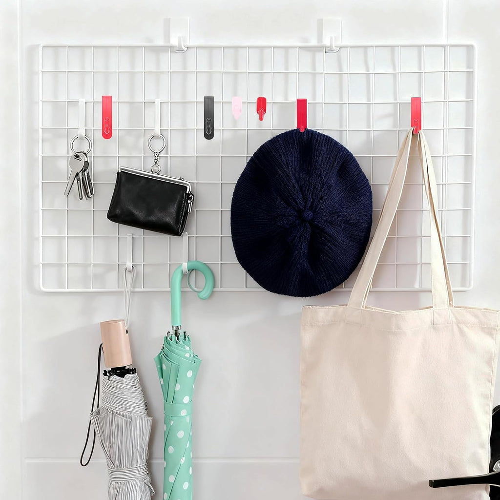  Sourcing Map Lot De 10 Crochets Muraux En Plastique Pour Panneau Mural De 12 Cm, Crochets D'étagère Pour Garage, Magasin, Entrepôt, Magasin, Maison, Rose
