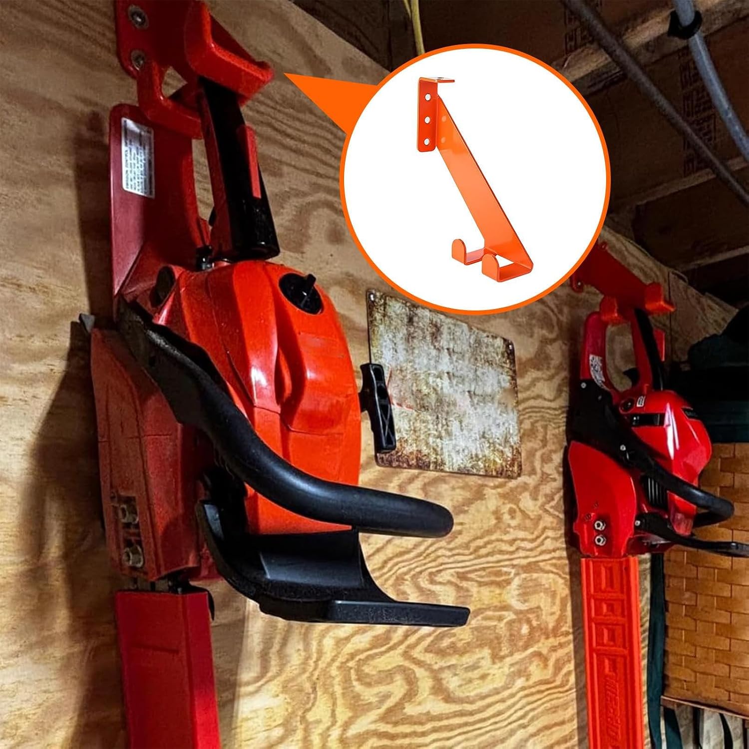  Generisch Cintre à Outils Pour Mur De Garage | Support De Tronçonneuse En Acier Inoxydable | Étagère Murale Haute Performance Pour Atelier, Shed Garden Shop, Home Storage Display, Capacité De 180