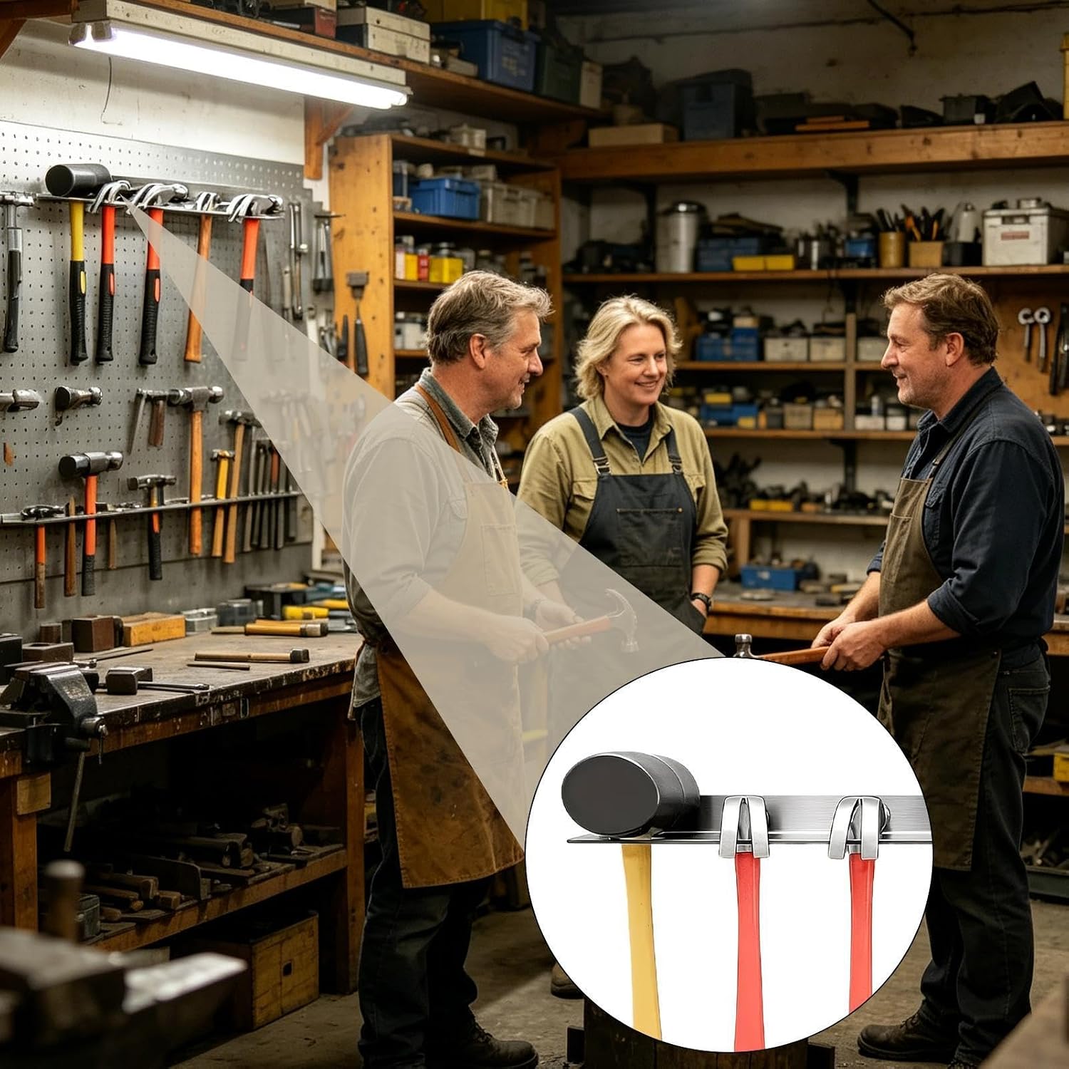  Support Mural Pour Le Rangement D'Outils - Râtelier Mural 5 Compartiments Pour Garage Polyvalent,Organisateur De Marteau De Garage,pour Pinces Et Clés Maison Abri Atelier Et à L'usine