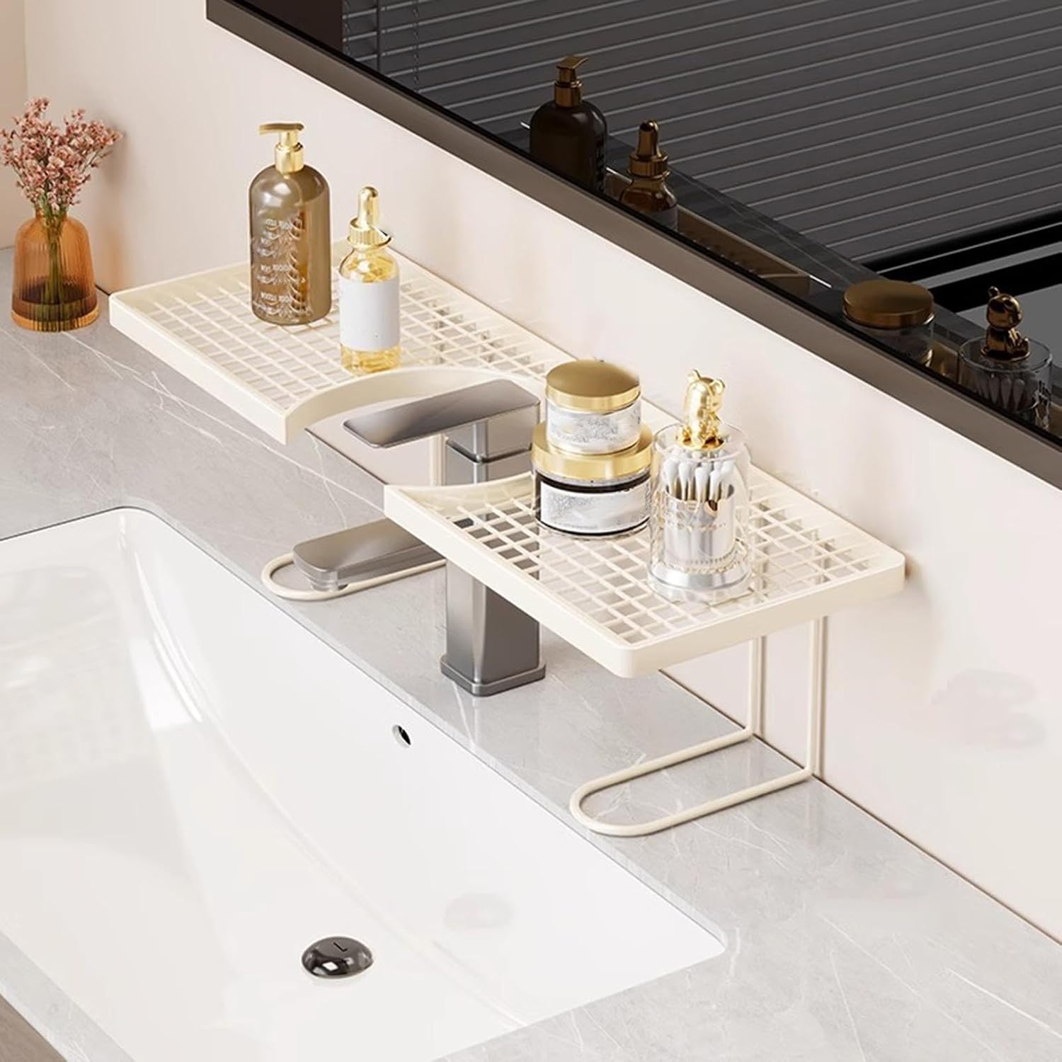 GENERIC Organiseur D'évier En Métal Pour Cuisine, étagère Au-dessus De L'évier, Pour Comptoir, Lavabo, Appartement, Dortoir, Salle De Bain, Hôtel, Restaurant, Toilettes