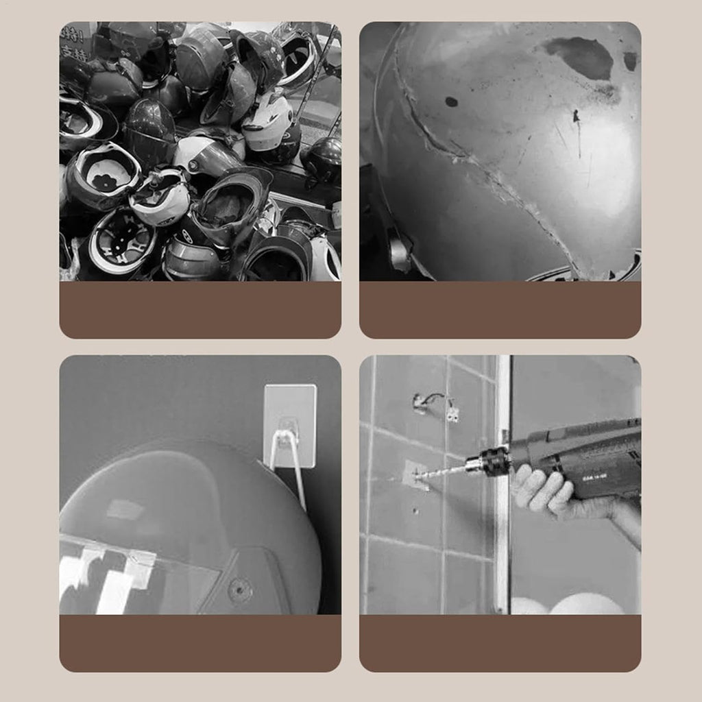  Support Mural Pour Casque De Moto, Support Pivotant à 180 Degrés Avec 3 Crochets Pour Garage, Entrée Ou Zone De Rangement, 35 Cm, 460 G, Noir, D'aluminium