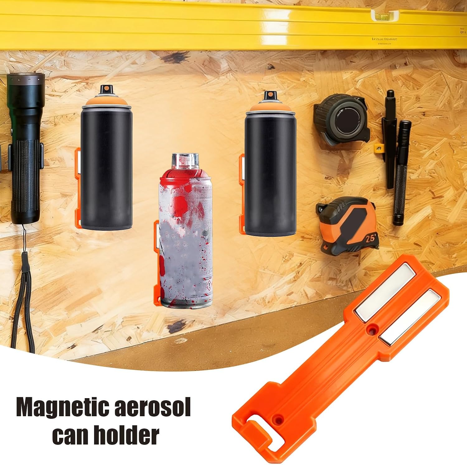  Generisch Support Magnétique Pour Bombe Aérosol, étagère De Rangement, Support Mural Pour Garage, Atelier, Lieu De Travail, Entrepôt Extérieur