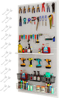 GENERIC Kit De Rangement D'outils En Métal Robuste Avec 20 Crochets, Idéal Pour La Maison Et Le Bureau, 120 X 60 Cm
