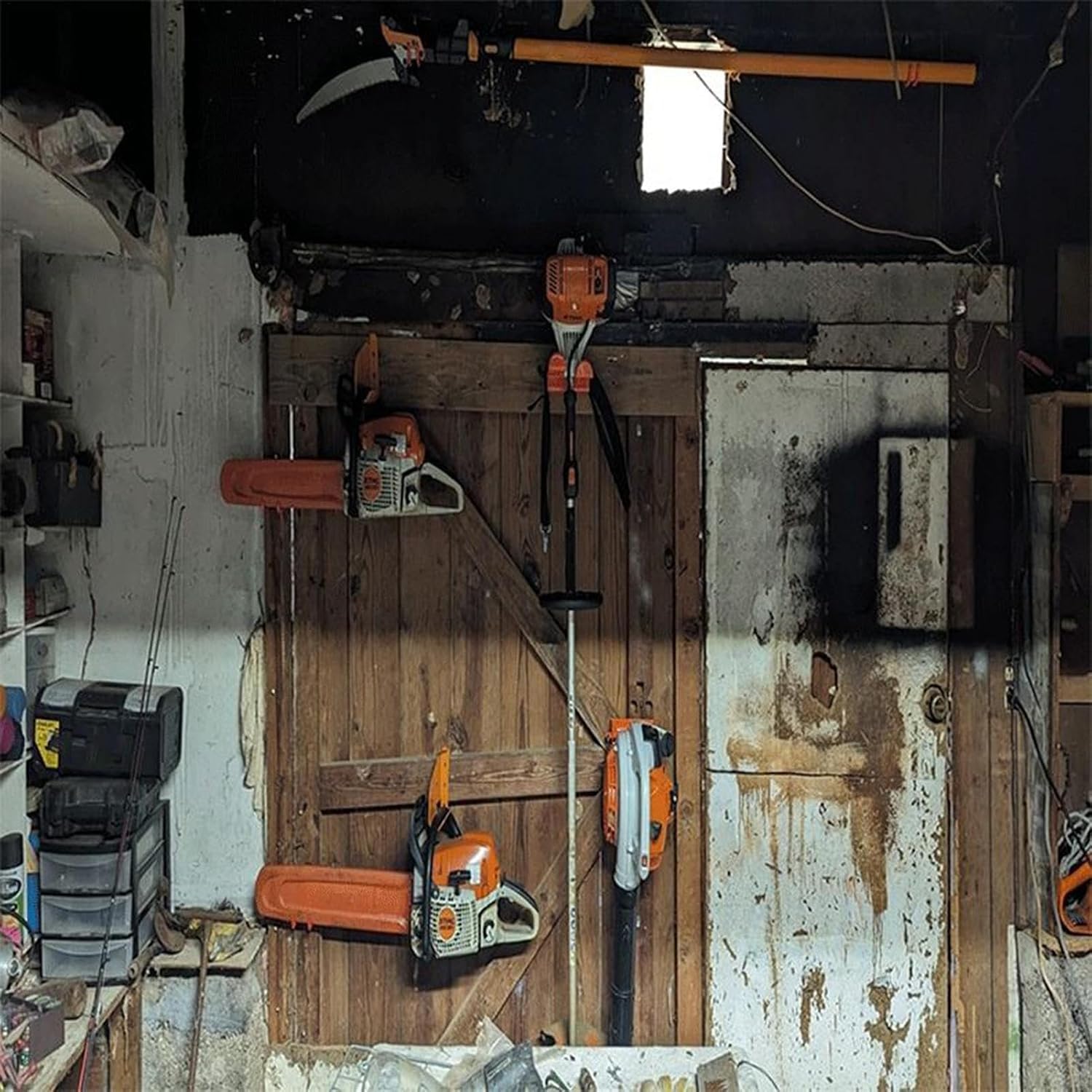  Support Pour Tronçonneuse | Support De Tronçonneuse Pour Garage, Rangement En Acier Inoxydable Robuste Pour Jardin, Tracteur, Magasin, équipement, Garage, Outils De Cour