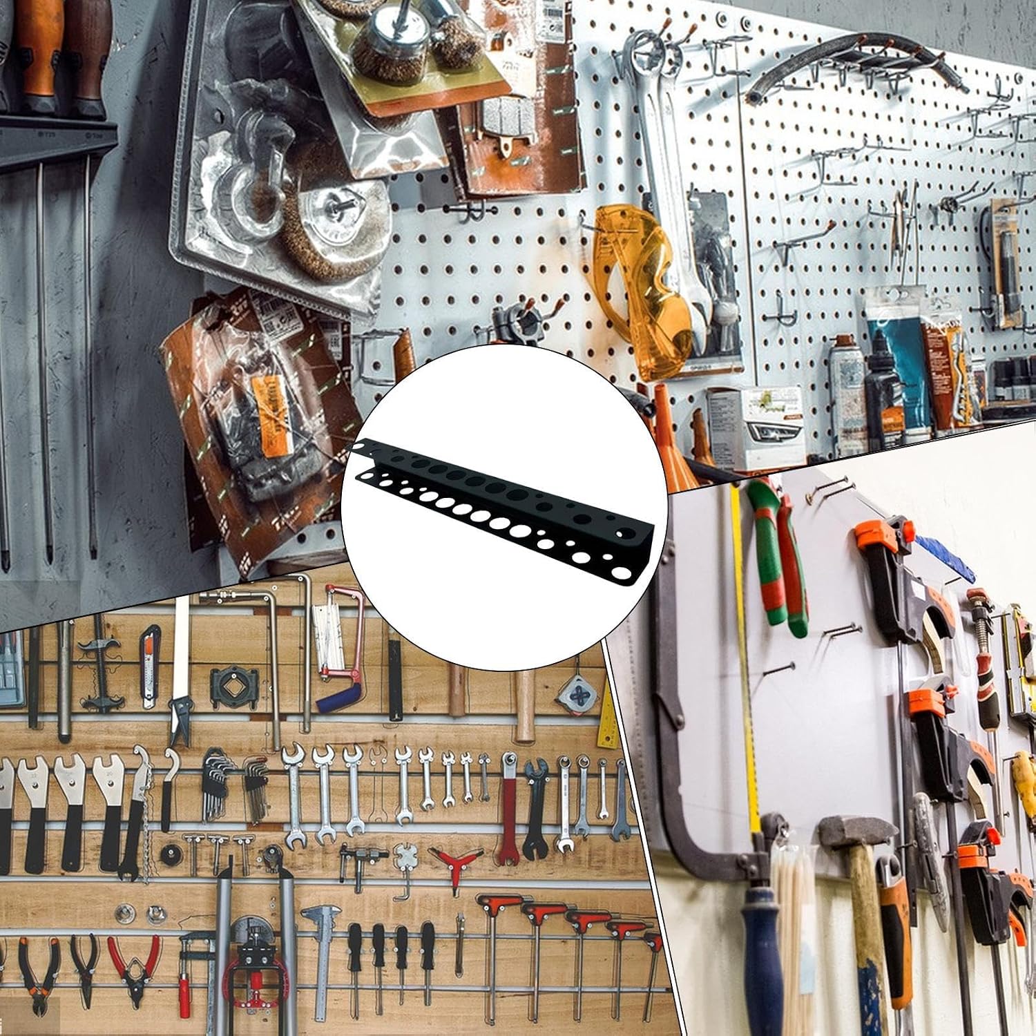 GENERIC Support De Rangement Mural, Support De Tournevis, Support De Clé à Molette, étagère à Outils Multi-fentes Pour Clés, Extensions, Cliquets, Pinces, Garage, Atelier, équipement Utilitaire