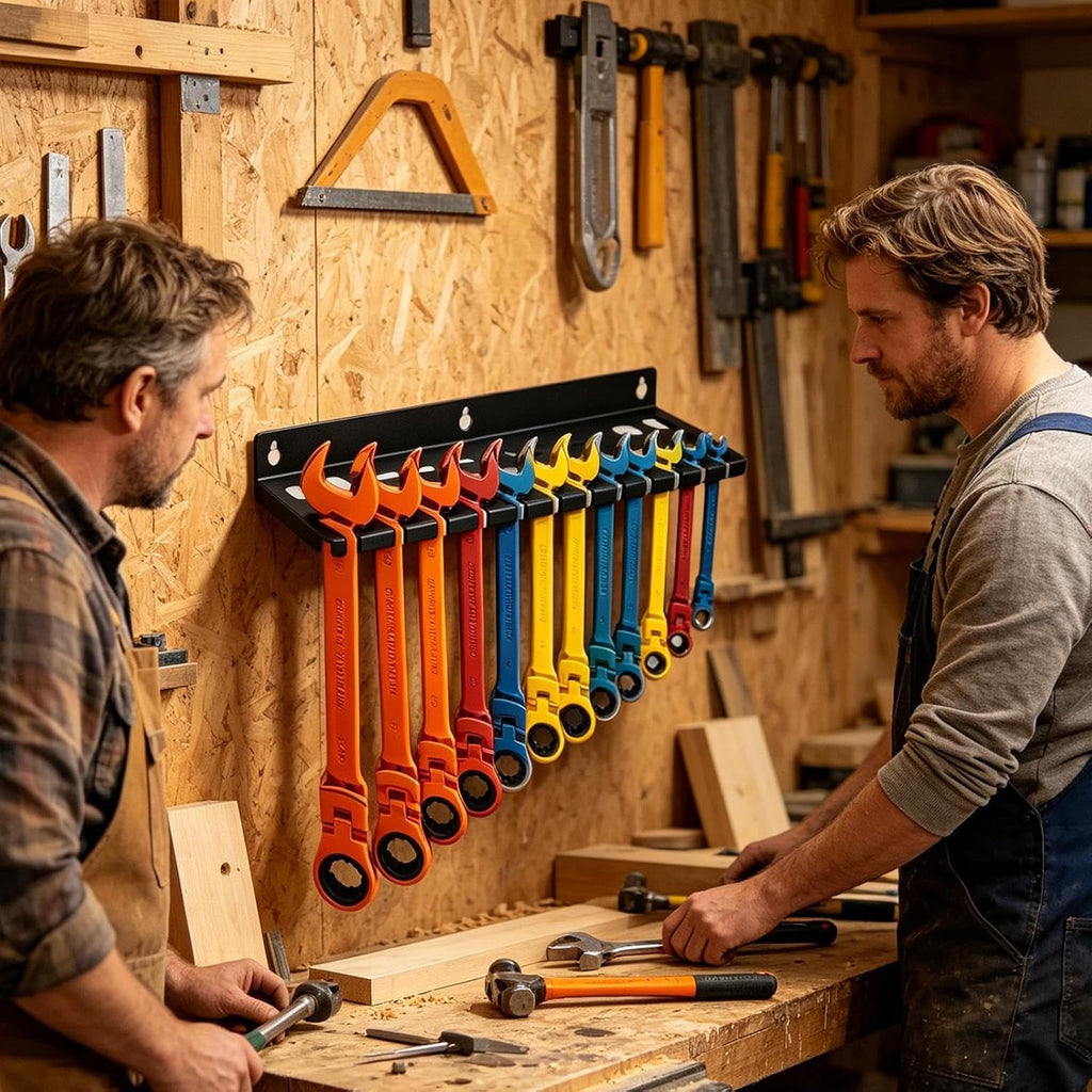  Générique Organisateur De Clés À Douille,Stockage D'Outils Grande Capacité,Organisateur Pour Clés Mixtes | Pour Tournevis Hexagonaux Cliquet Cutter Ciseaux Maison Garage Atelier Espace Travail Coin