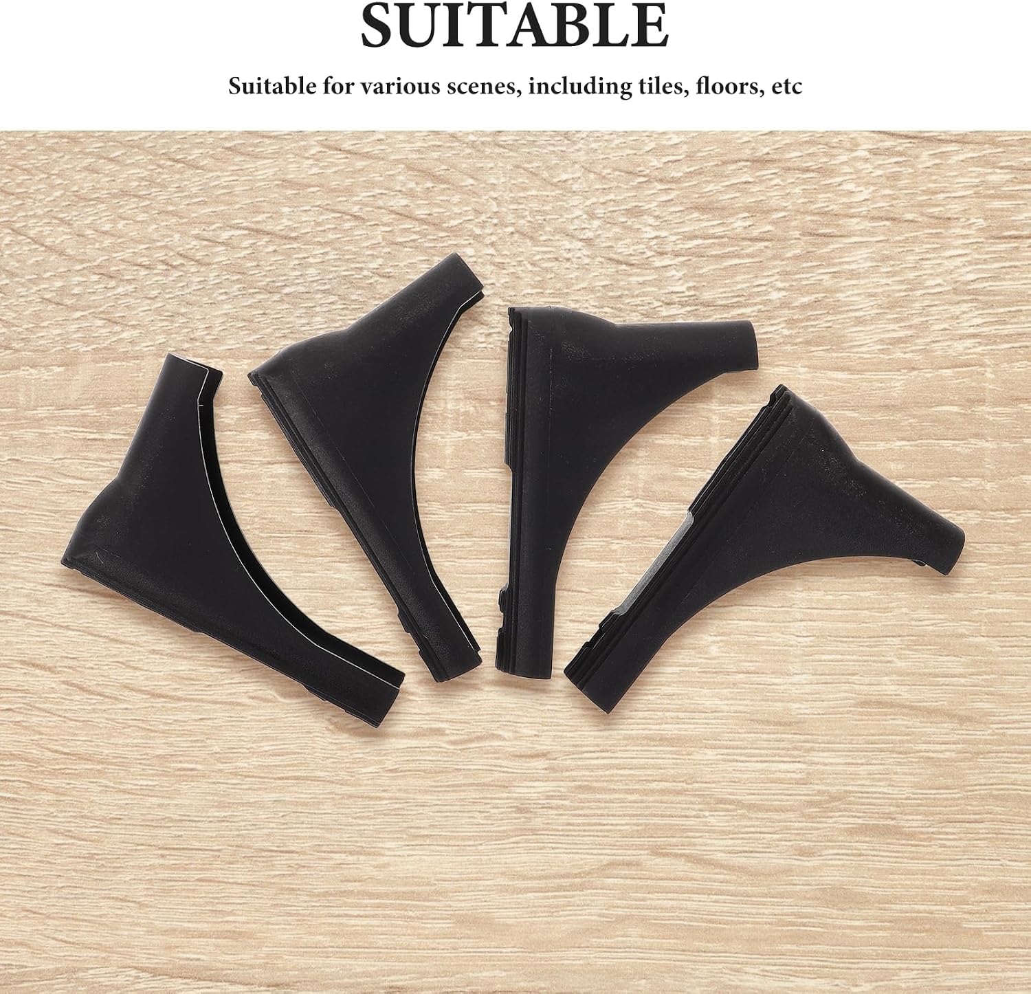  Housoutil Housse Antidérapante Pour Étendoir à Linge 4pcs En Plastique Noir, Protection Pour Pieds De Portant à Vêtements, Adaptée Aux Sols En Bois Dur