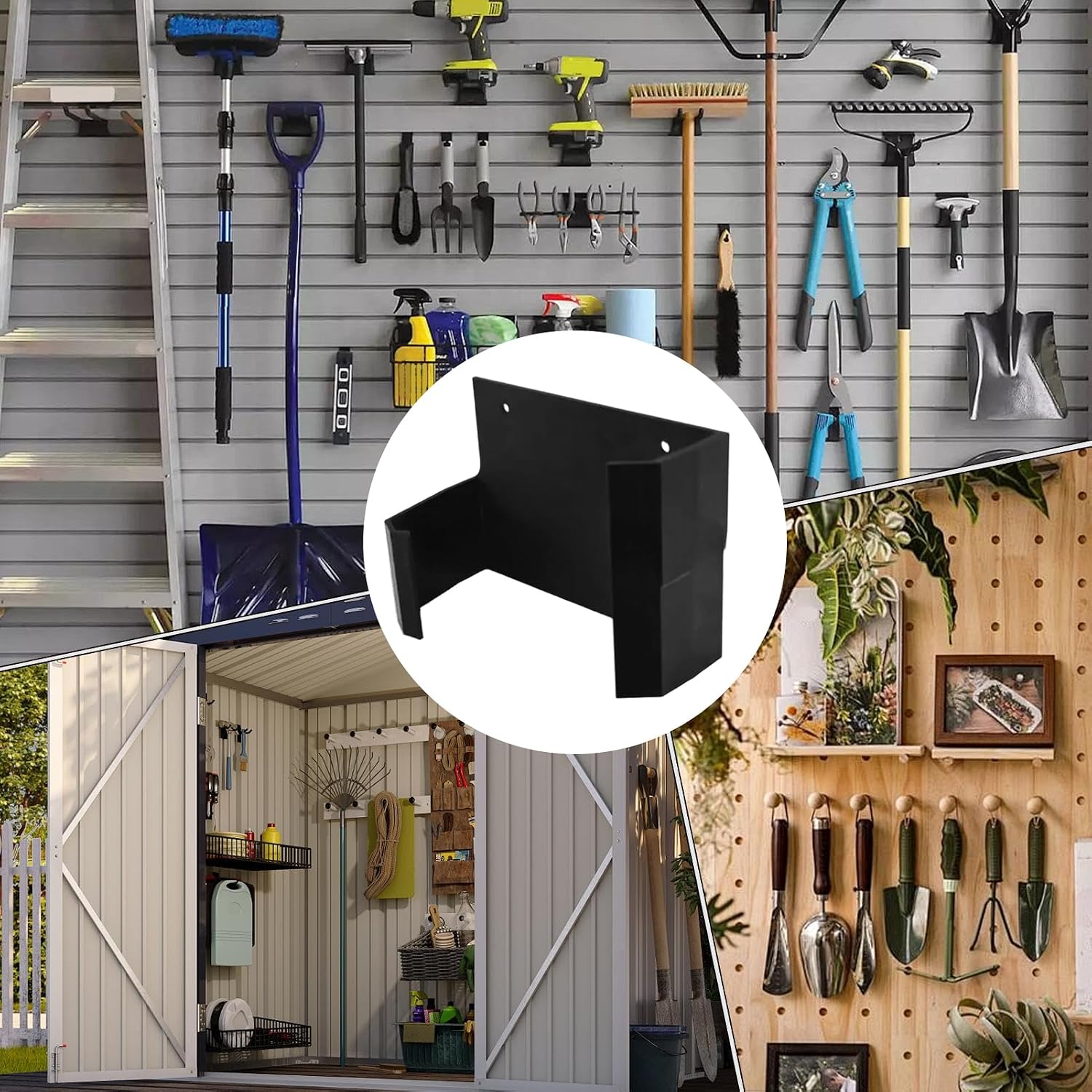  Wall Mount Drill Holder - 7.87 In Power Tool Organizer Rack For Garage Storage, Compact Design With Easy Installation Function, Workshop Shelf For Home Electrician Yard Work, Black Steel, Practical