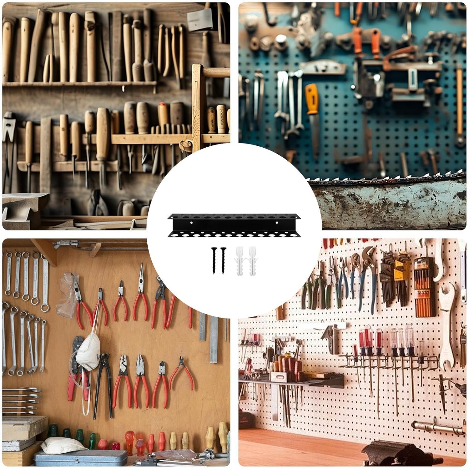  Generisch Support Mural Pour Tournevis, Multifonctionnel, Organisateur De Tournevis Pratique, 32 X 4,6 X 4,6 X 4,6 Cm, étagère Organisée Pour Atelier
