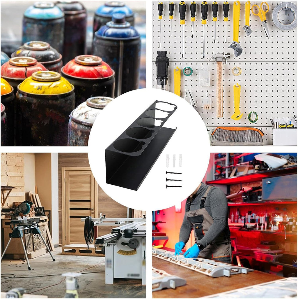 GENERIC Support Mural Adhésif Pour Tube De Graisse, 41,9 X 8,9 X 10,2 Cm, Support De Rangement Multicouche, Compartiment De Rangement Compact Pour Garage, Maison, Banc à Outils