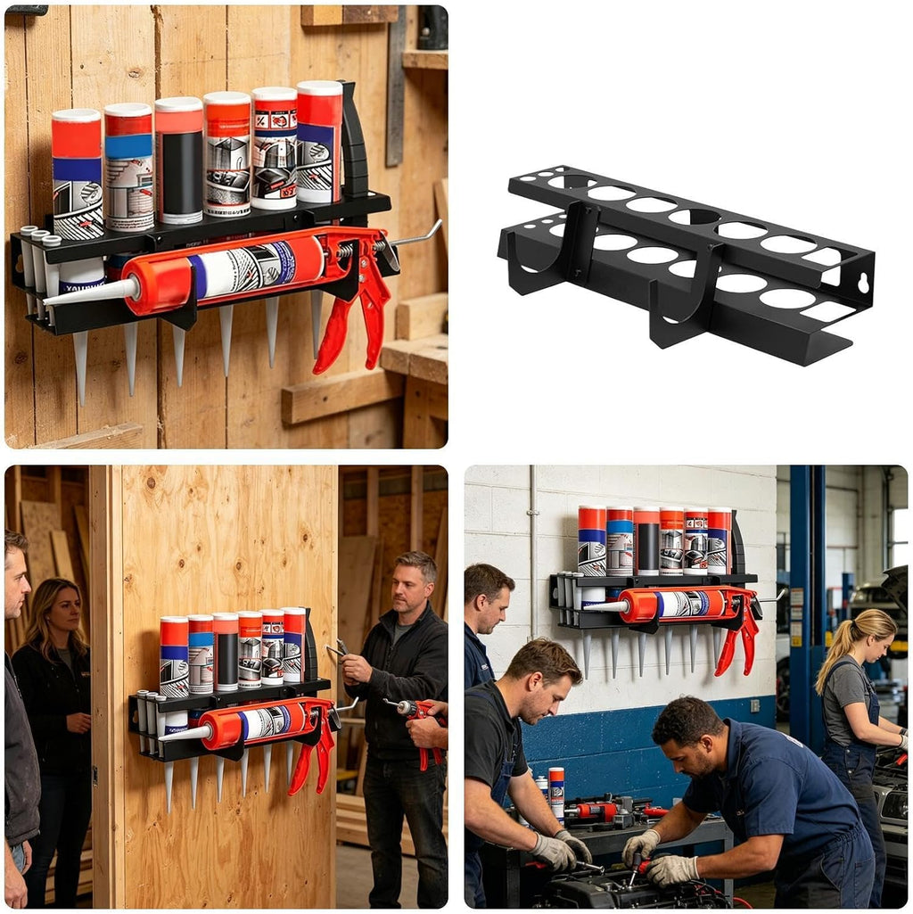  Générique Support Pour Cartouche De Mastic, Rack De Rangement Pour Tubes D'Étanchéité, Support Mural Pour Mastic, Idéal Pour Entrepôt, Atelier, Garage, Maison, Industrie, Abri De Jardin Et Espace De