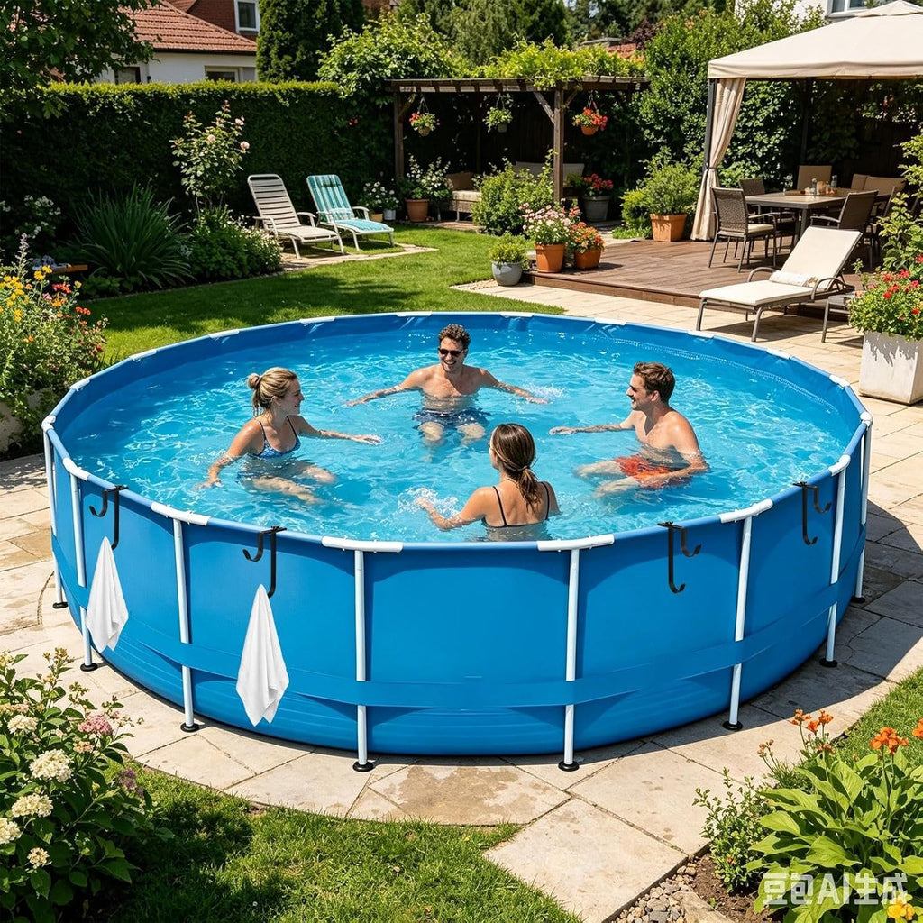  Générique Porte-perche Piscine - 2 Supports Métalliques Robustes Réglables - Crochet De Piscine Avec Deux Niveaux,pour Ranger Tuyau, Râteau, épuisette, Brosse, Skimmer Et Serviette