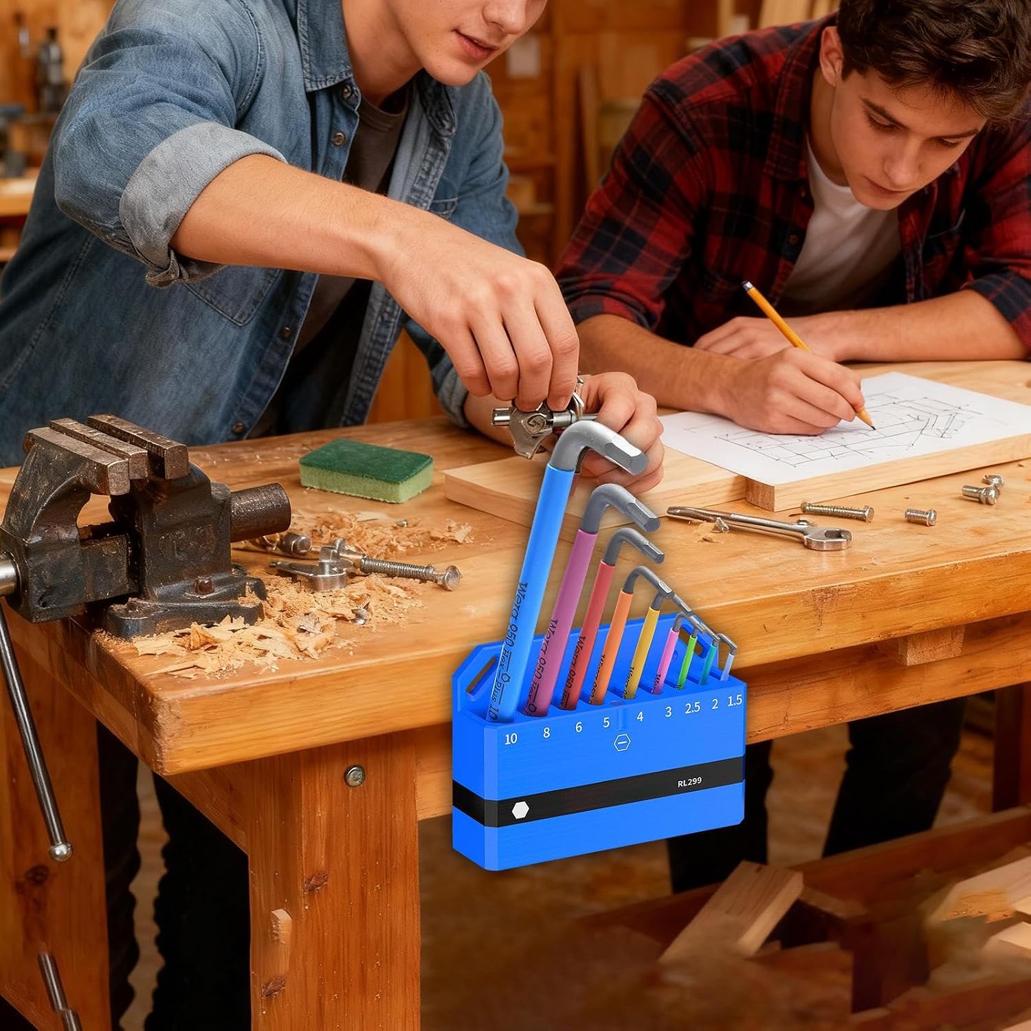 GENERIC Organisateur De Clés Magnétique | Rack De Rangement D'outils,Support De Clé,Pour L'Organisation Hexagonale De Vélo Mural Pour Atelier Et Exposition