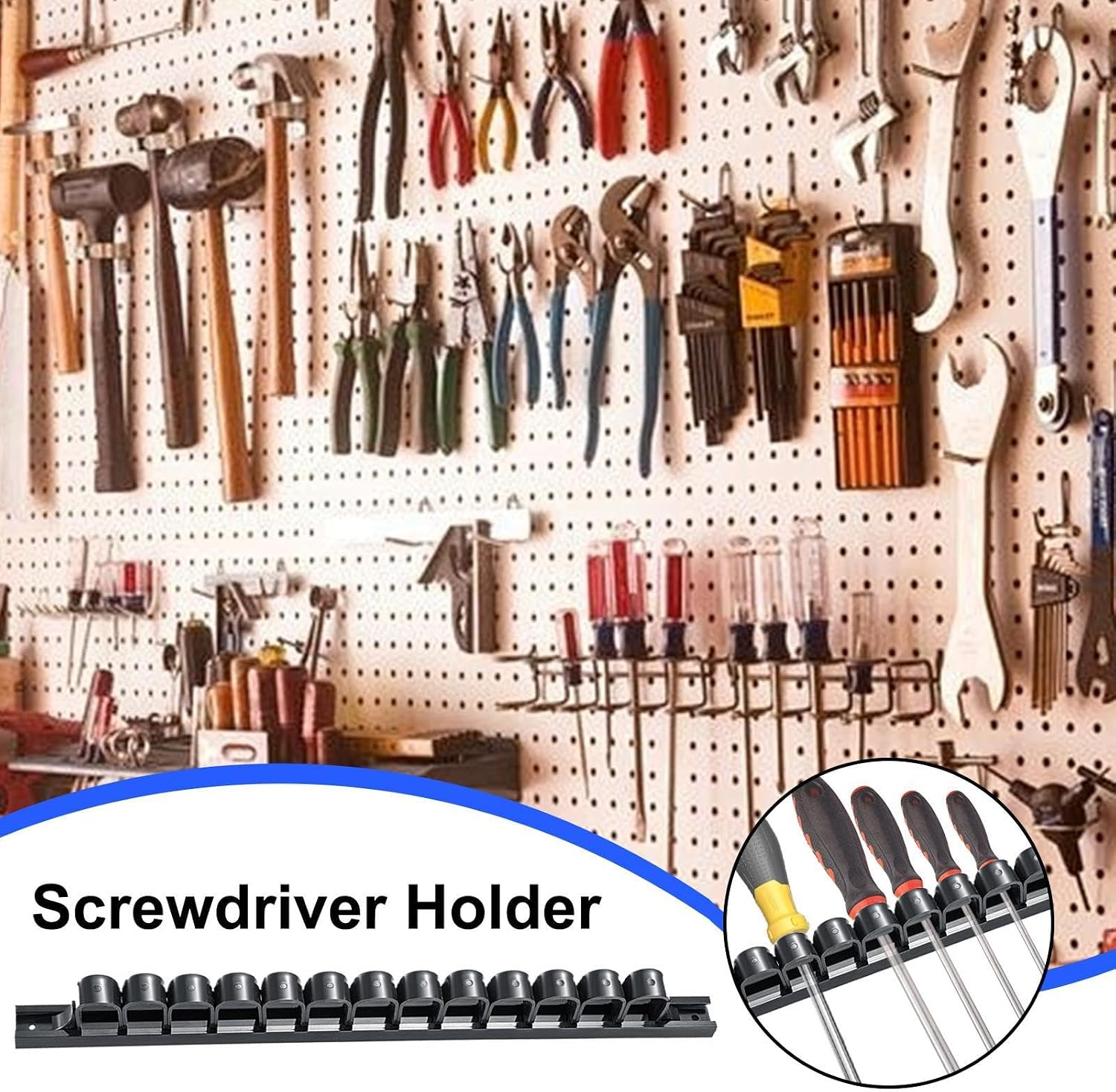  Wall Tool Organizer, Ergonomic Tool Storage, Space Saving Tool Rack, Hand Tool Storage Solutions, Workshop Tool Organizer, Garage Tool Wall Rack, Tool Storage System, Screwdriver Organizer Rack