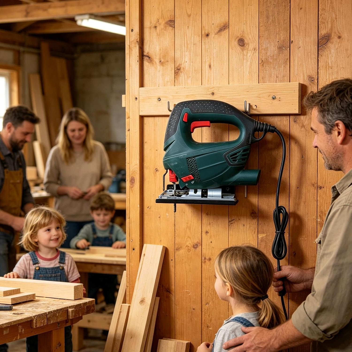 GENERIC Support Mural Pour Scie, Support Mural Universel En Métal Robuste Pour Rangement De Garage, Support De Rangement Pour Outils Sécurisés, économie D'espace, Utilisation En Atelier Et Jardin