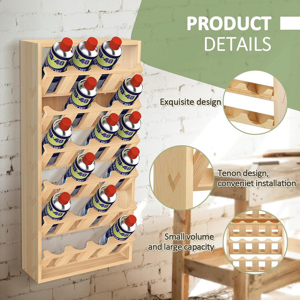  Support De Rangement Mural à 6 Niveaux Pour Peinture Ou Lubrifiant - 24 Canettes - 36,1 X 12,7 X 76,2 Cm (L X L X H)