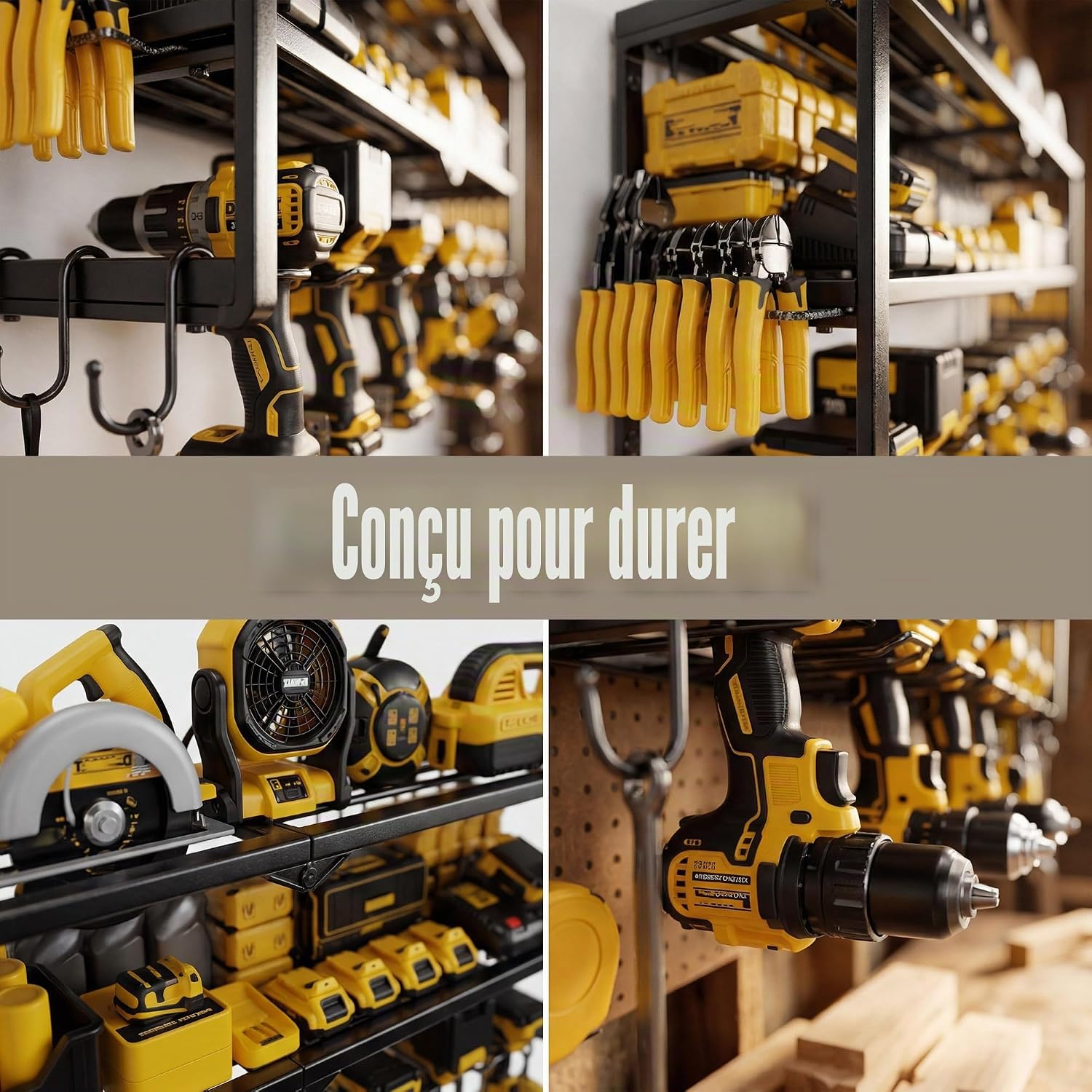  Organiseur D'outils électriques, 7 Supports De Perceuse Pour Organisateur D'outils, Rangement Et Organisation Pour Garage, étagère à Outils En Métal Robuste Pour Outils électriques Sans Fil,