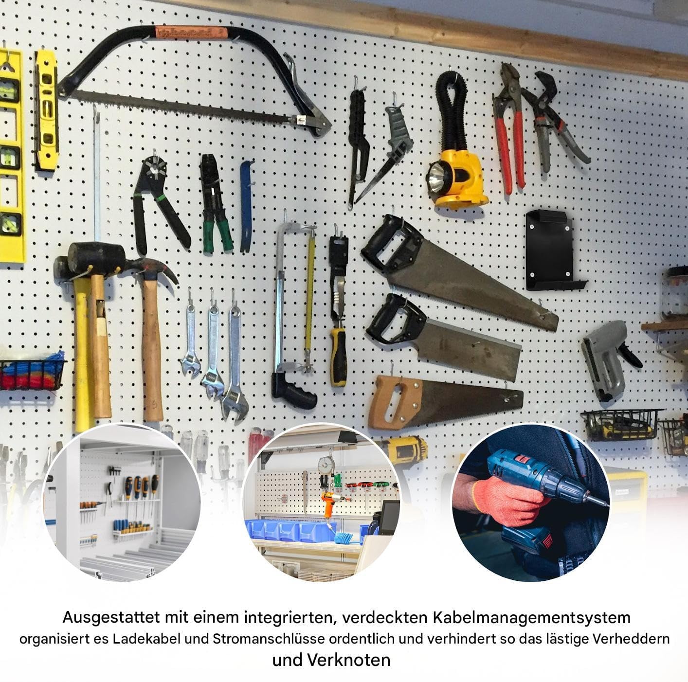 Generisch Organisateur D'outils électriques - Étagère De Forage Pour Support Mural De Garage - Construction En Métal Haute Performance Avec Support D'utilisation - Durabilité Inoxydable Pour Perceuse