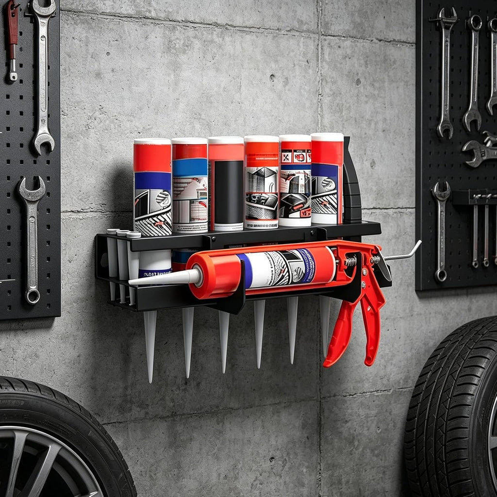  Générique Support Pour Cartouche De Mastic, Rack De Rangement Pour Tubes D'Étanchéité, Support Mural Pour Mastic, Idéal Pour Entrepôt, Atelier, Garage, Maison, Industrie, Abri De Jardin Et Espace De