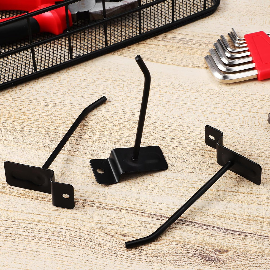  Zerodeko Lot De 20 Crochets En Fer Noir Pour Garage Et Rangement Mural, Détachables Finition Moderne Et Intégration Pour Usage Domestique Ou Commercial